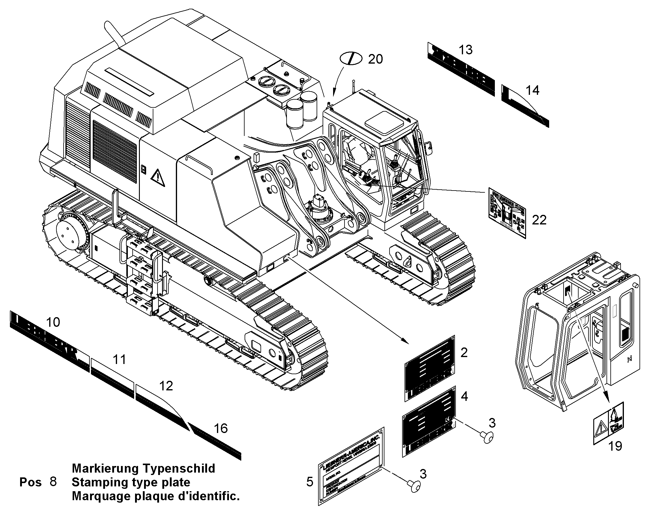 НАКЛЕЙКА 9873962 LIEBHERR