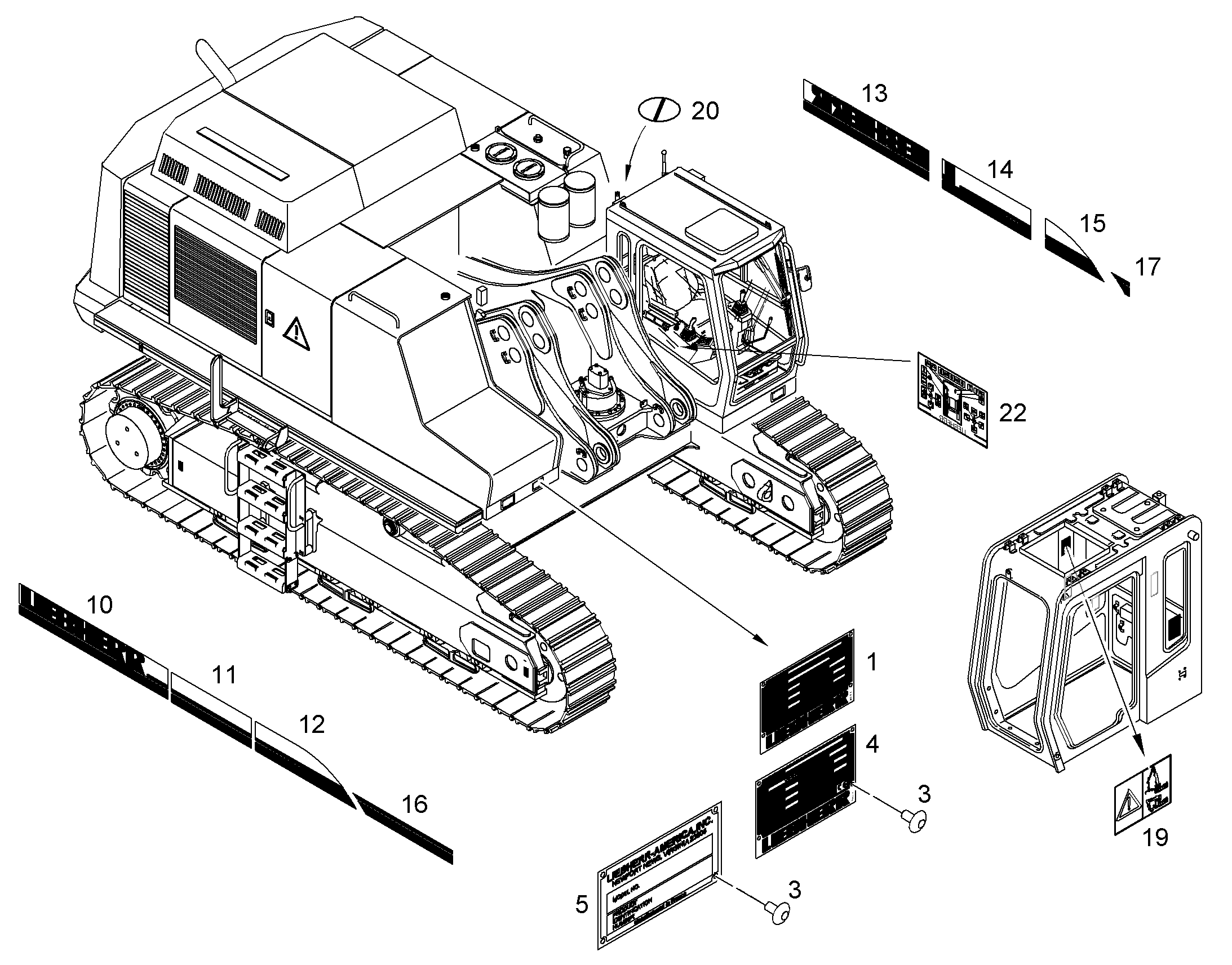 НАКЛЕЙКА 9873965 LIEBHERR