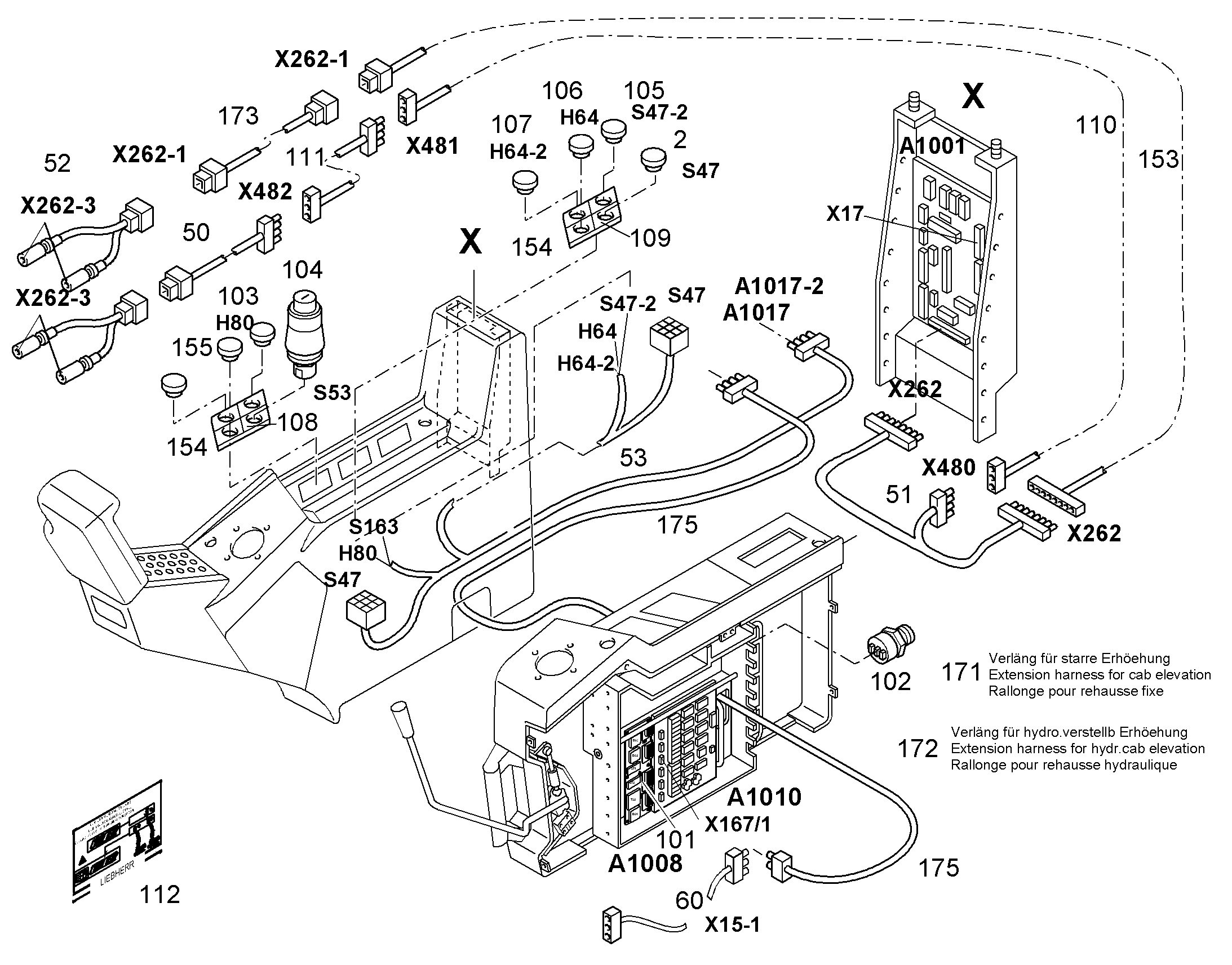 ПЕРЕКЛЮЧАТЕЛЬ В СБОРЕ S53 9871306 LIEBHERR