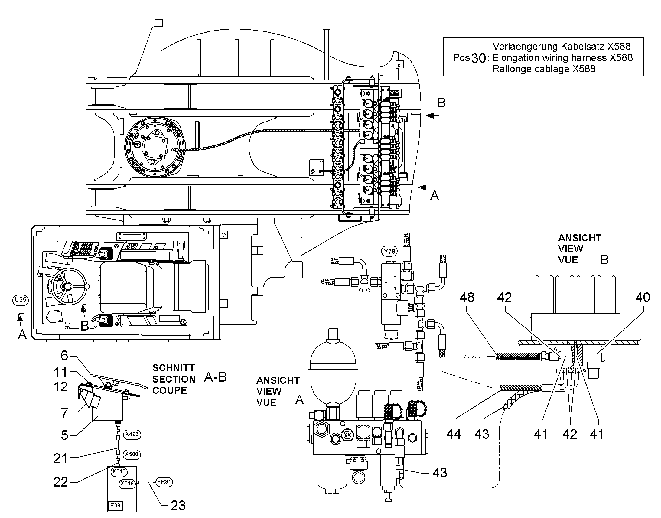 УДЛИНЕНИЕ, КОМПЛЕКТ КАБЕЛЕЙ X588 10049927 LIEBHERR