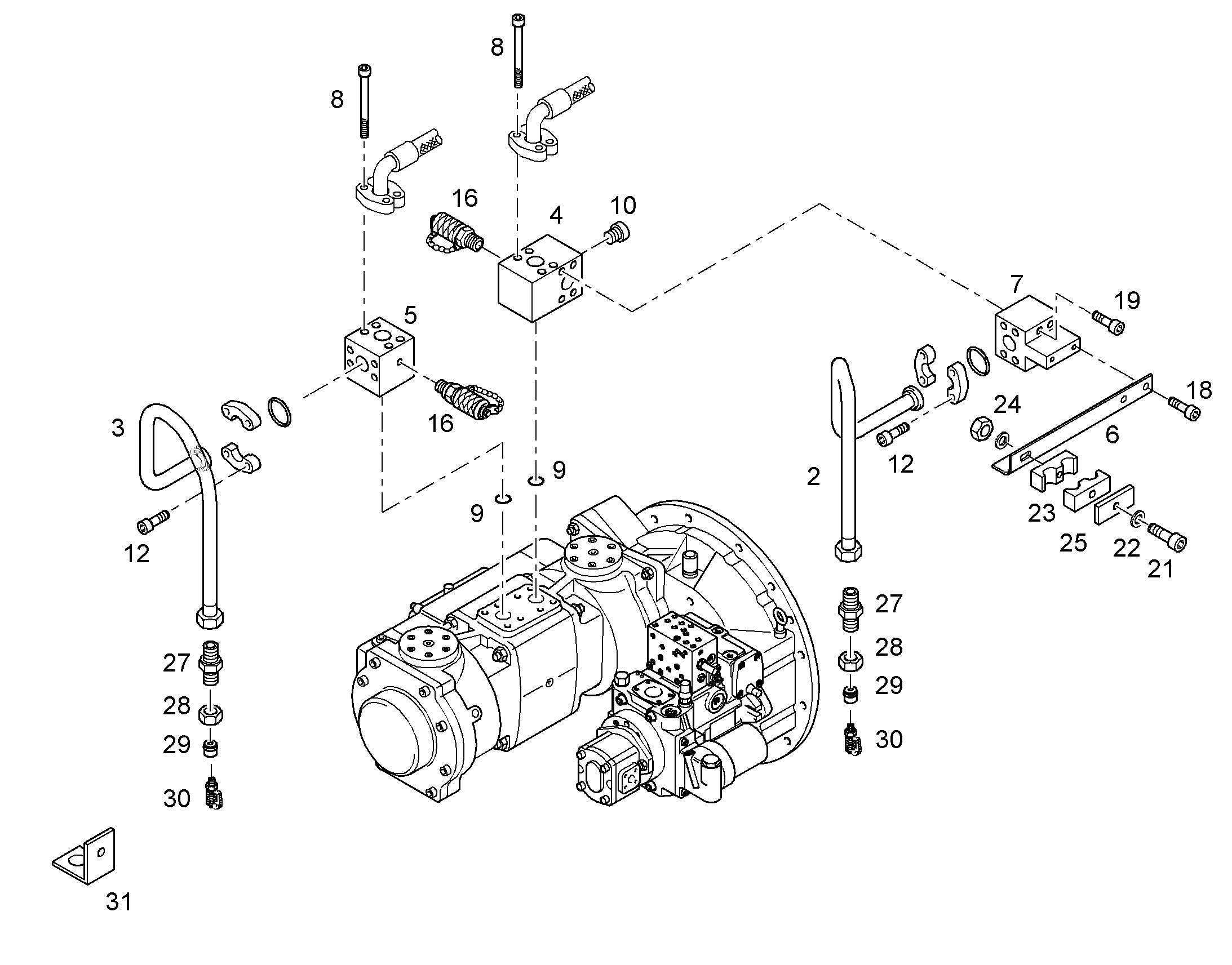КЛЕММА ПОЛОВИННАЯ DIN 3015-3 Z 4 R 30 30 PP SW 7401434 LIEBHERR