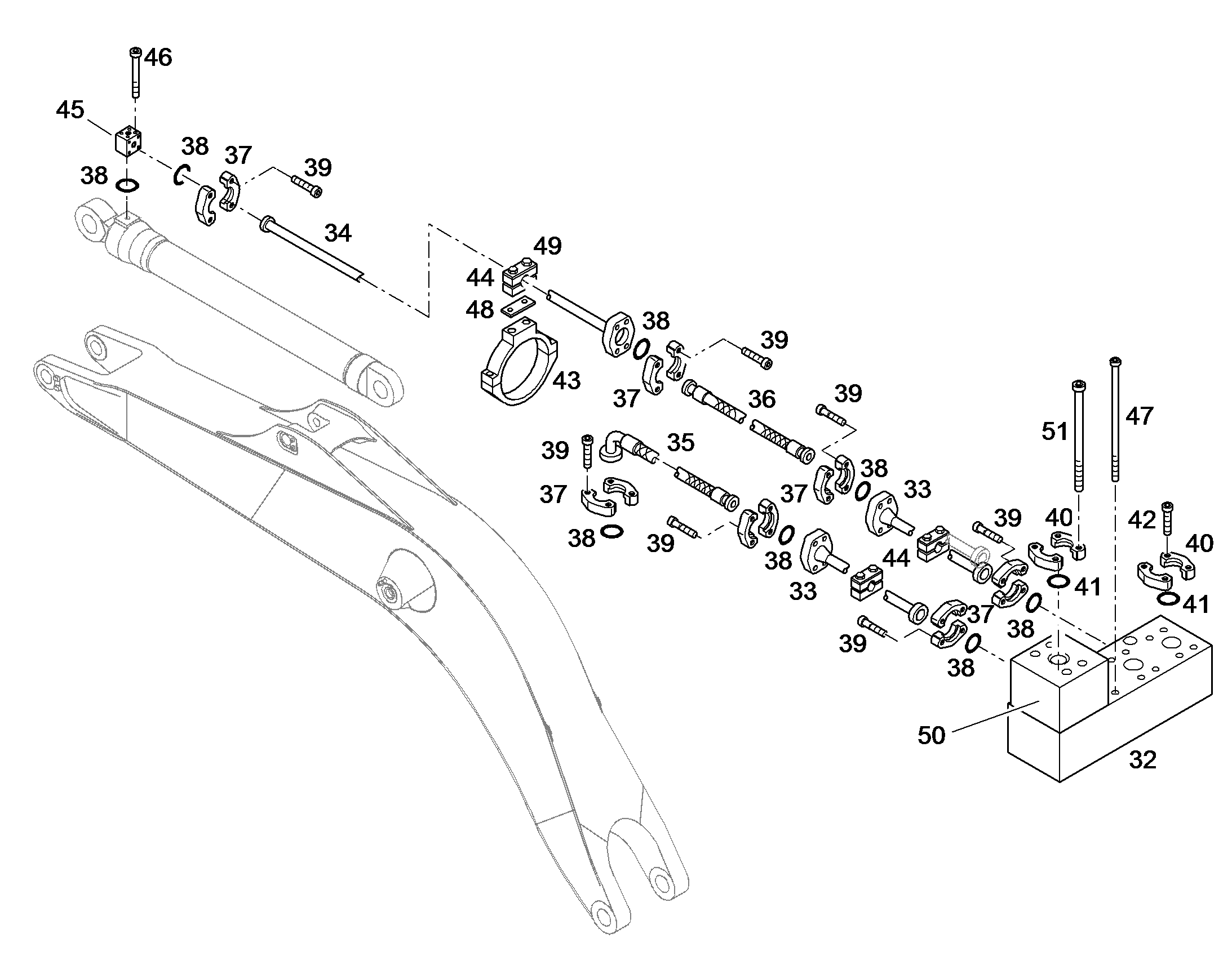 ТРУБА НАПОРНАЯ В СБОРЕ 50X6 9684411 LIEBHERR