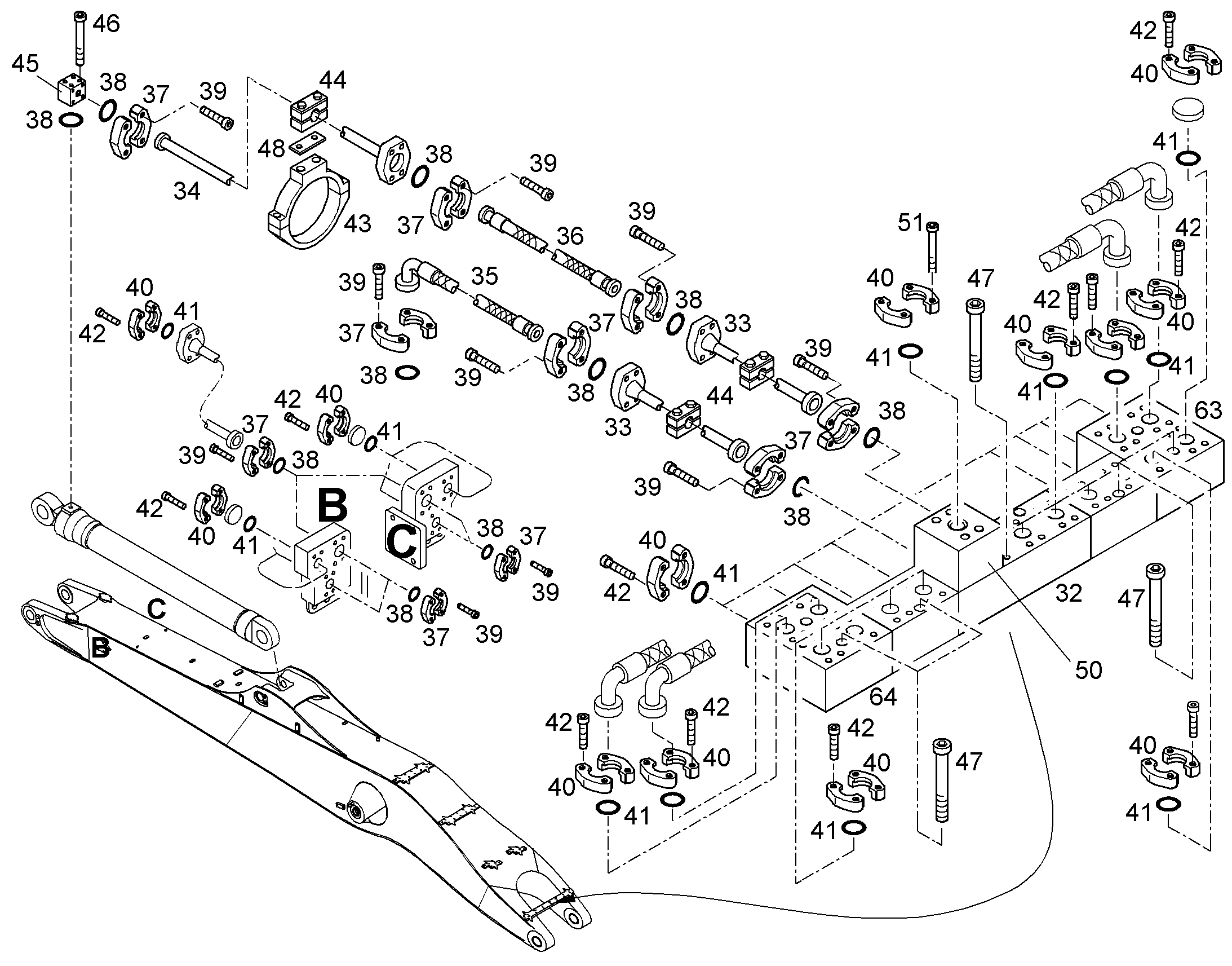 СКОБА ДЛЯ КРЕПЛЕНИЯ ТРУБЫ 9879412 LIEBHERR