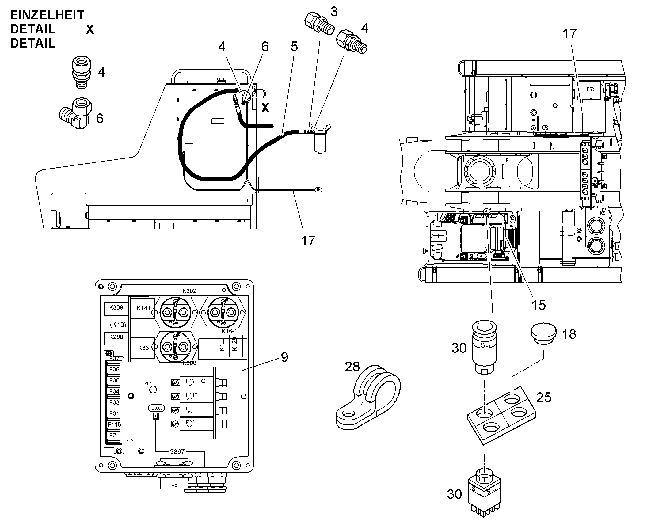 КОМПЛЕКТ КАБЕЛЕЙ E50-R8 10053239 LIEBHERR