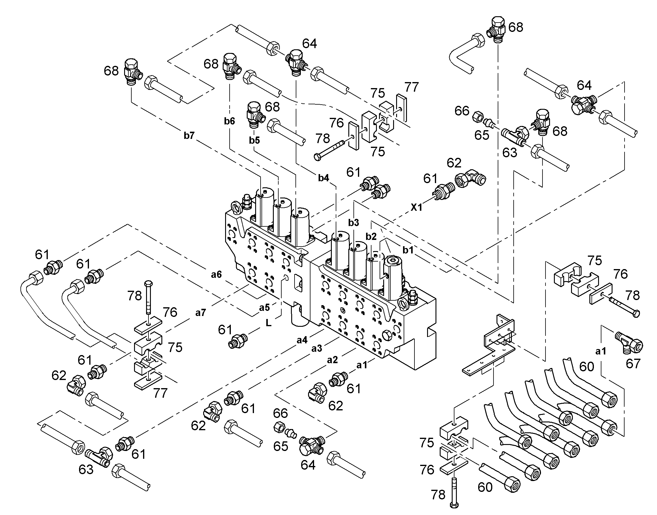 ЛИНИЯ УПРАВЛЯЮЩАЯ КОМПЛЕКТ 9943724 LIEBHERR