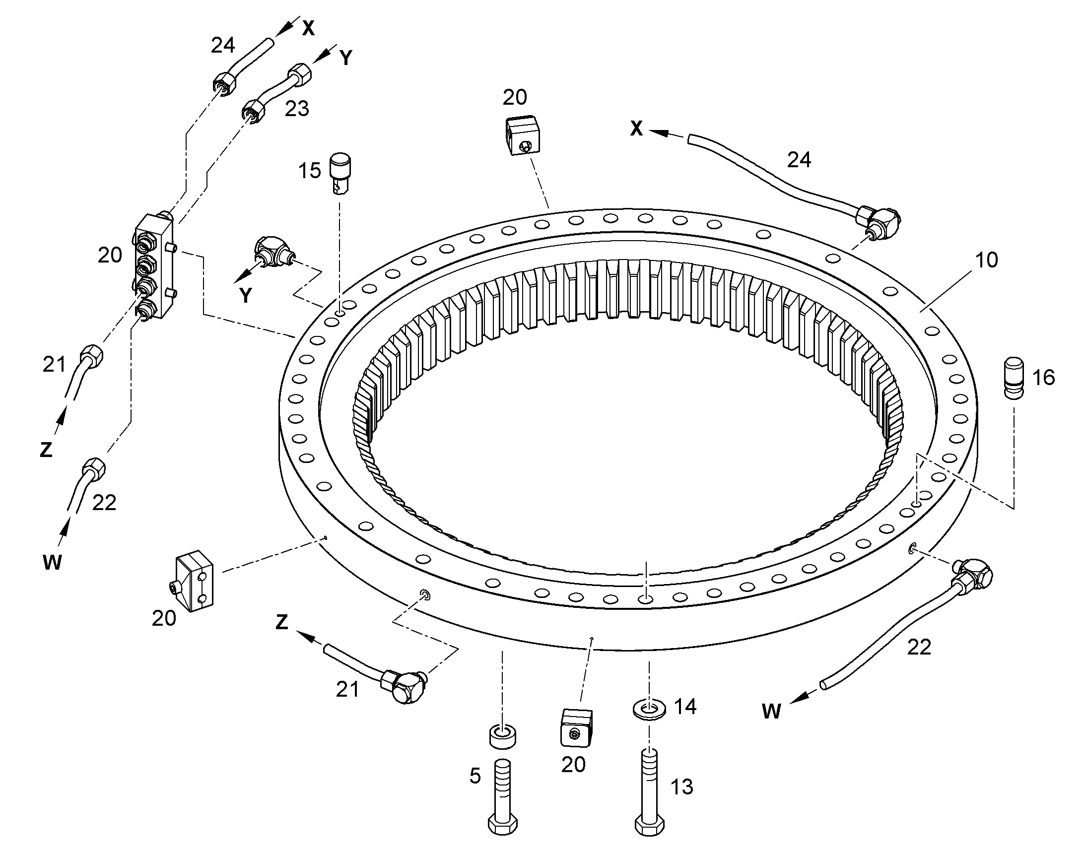 БОЛТ С ШЕСТИГРАННОЙ ГОЛОВКОЙ ISO 4014 M27X150 10.9 FLZN 10425625 LIEBHERR