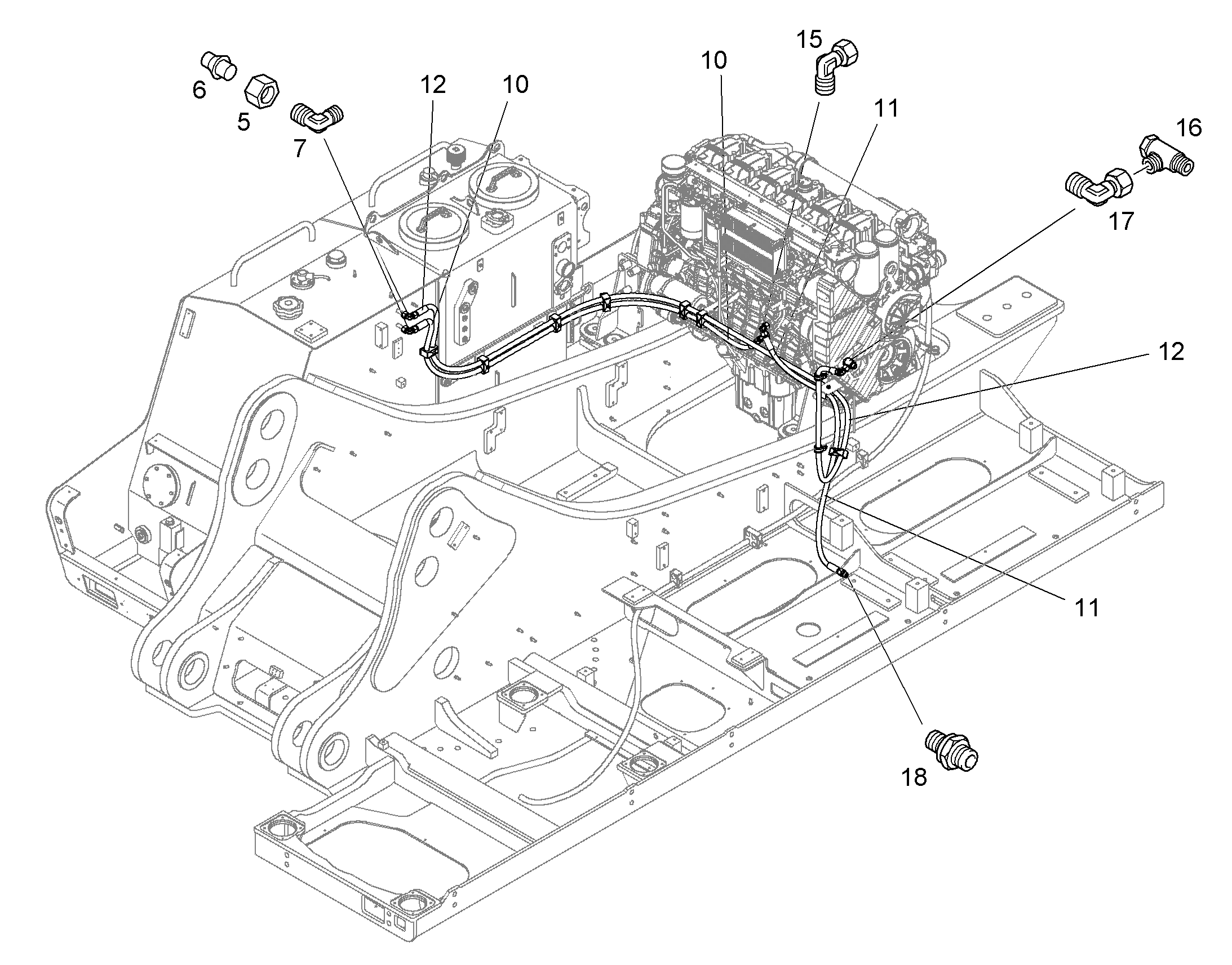 ШЛАНГ ТОПЛИВНЫЙ 12X2330 10333667 LIEBHERR