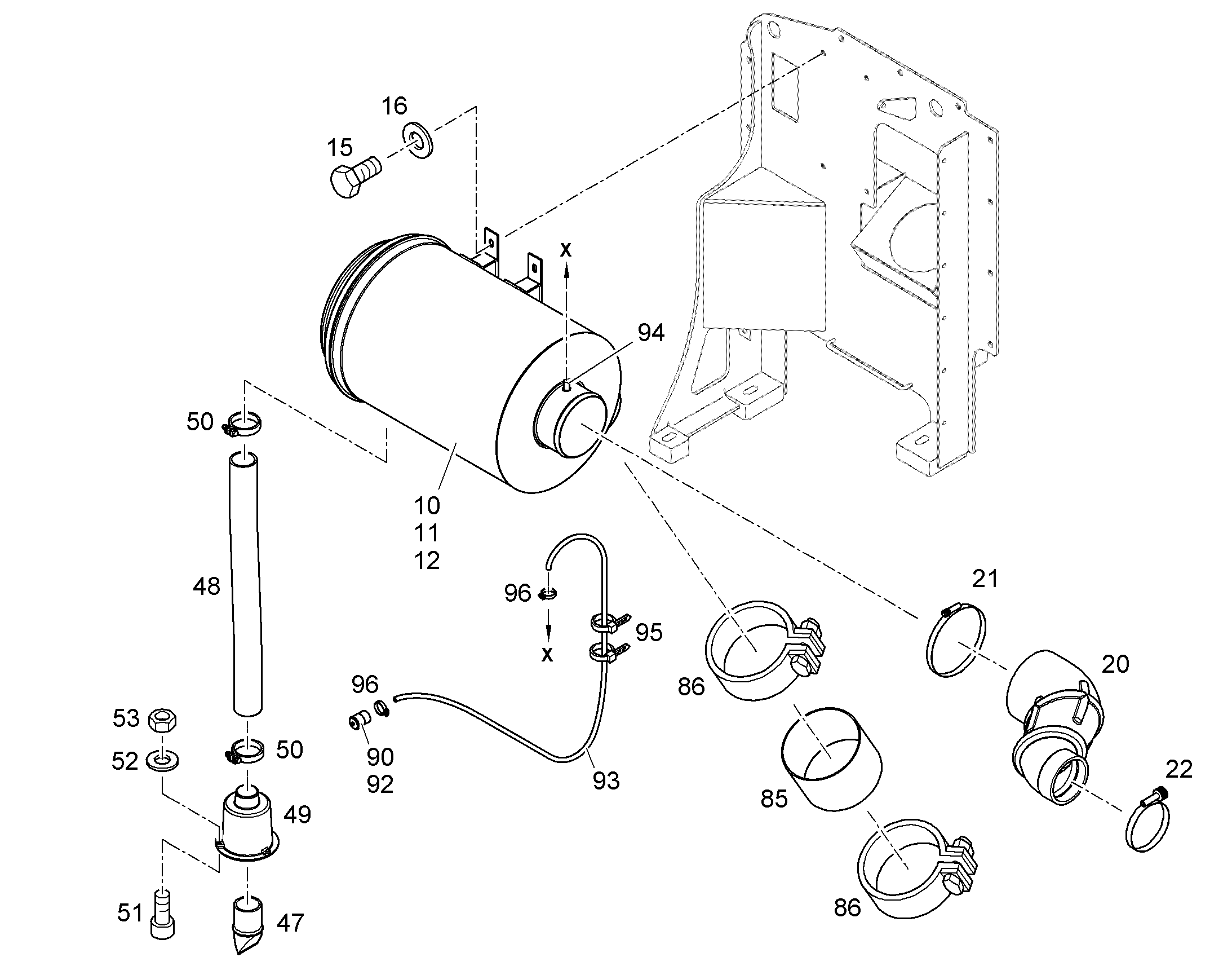 СКОБА ДЛЯ КРЕПЛЕНИЯ ШЛАНГА HKFK 160 150-170X14,3 W4 10356035 LIEBHERR