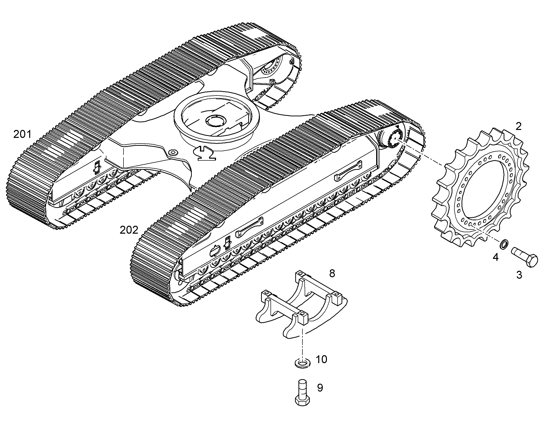 ГУСЕНИЧНАЯ ЦЕПЬ 750mm 10001542 LIEBHERR