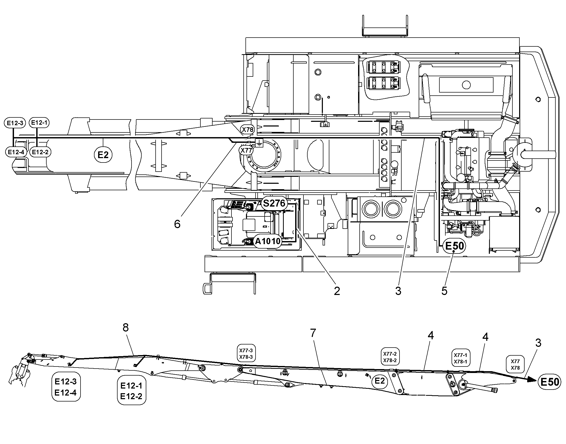 УДЛИНЕНИЕ, КОМПЛЕКТ КАБЕЛЕЙ X77-X78 9928778 LIEBHERR