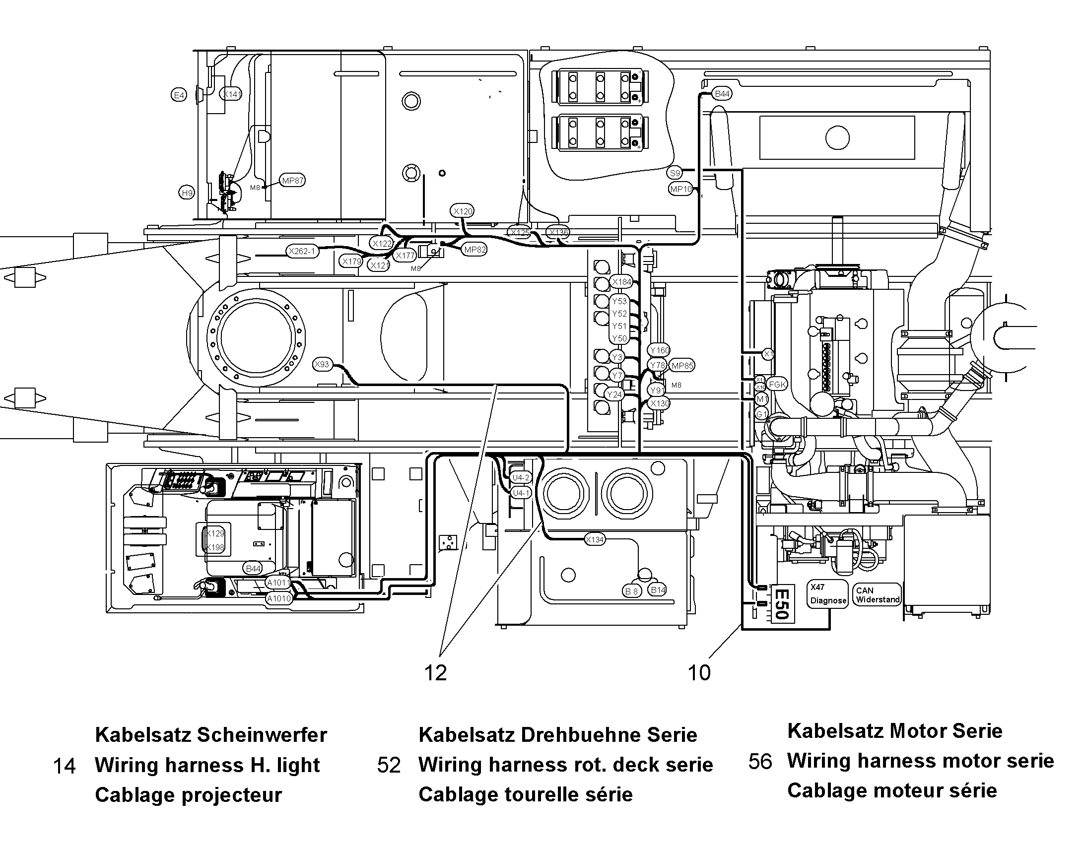 ЖГУТ КАБЕЛЕЙ ДВИГАТЕЛЬ 10055131 LIEBHERR