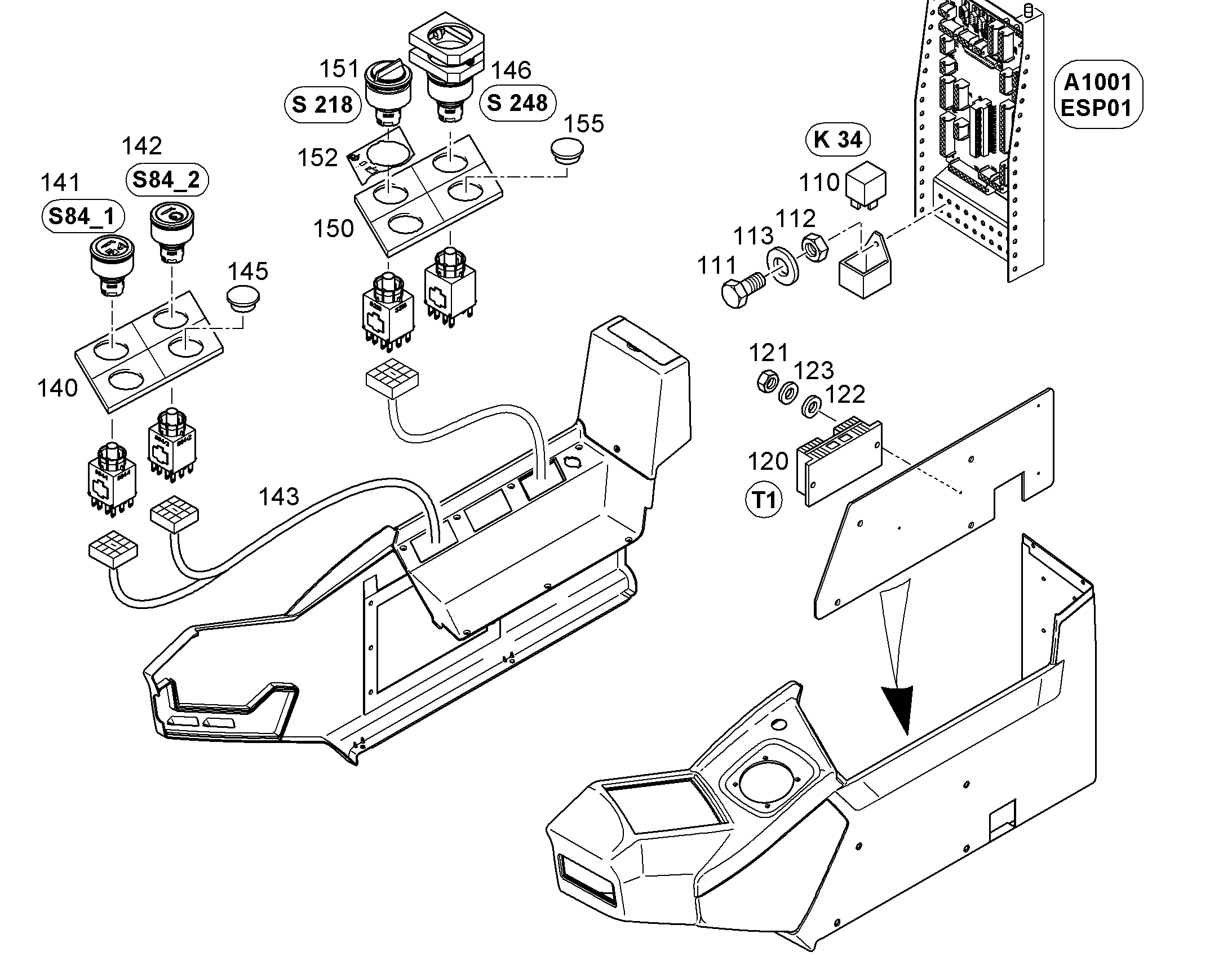 ПЕРЕКЛЮЧАТЕЛЬ В СБОРЕ S248 10085767 LIEBHERR