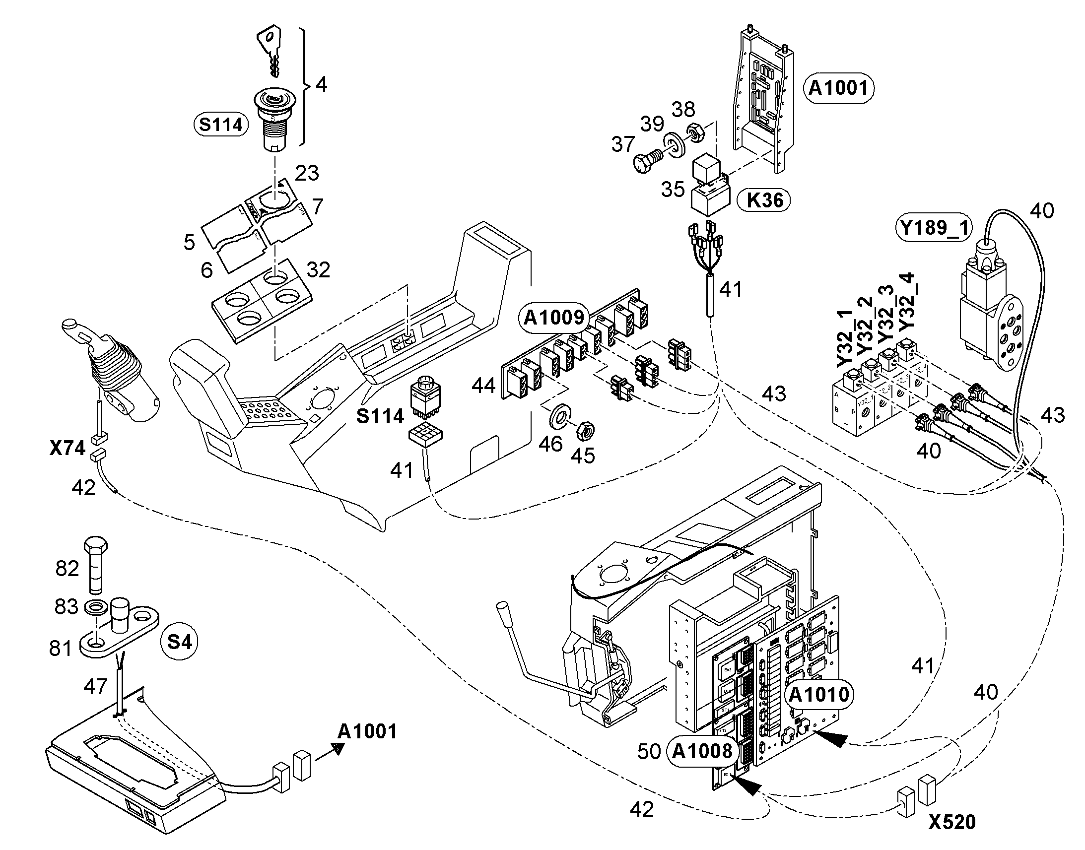 КОМПЛЕКТ КАБЕЛЕЙ A1009-Y189 10057003 LIEBHERR