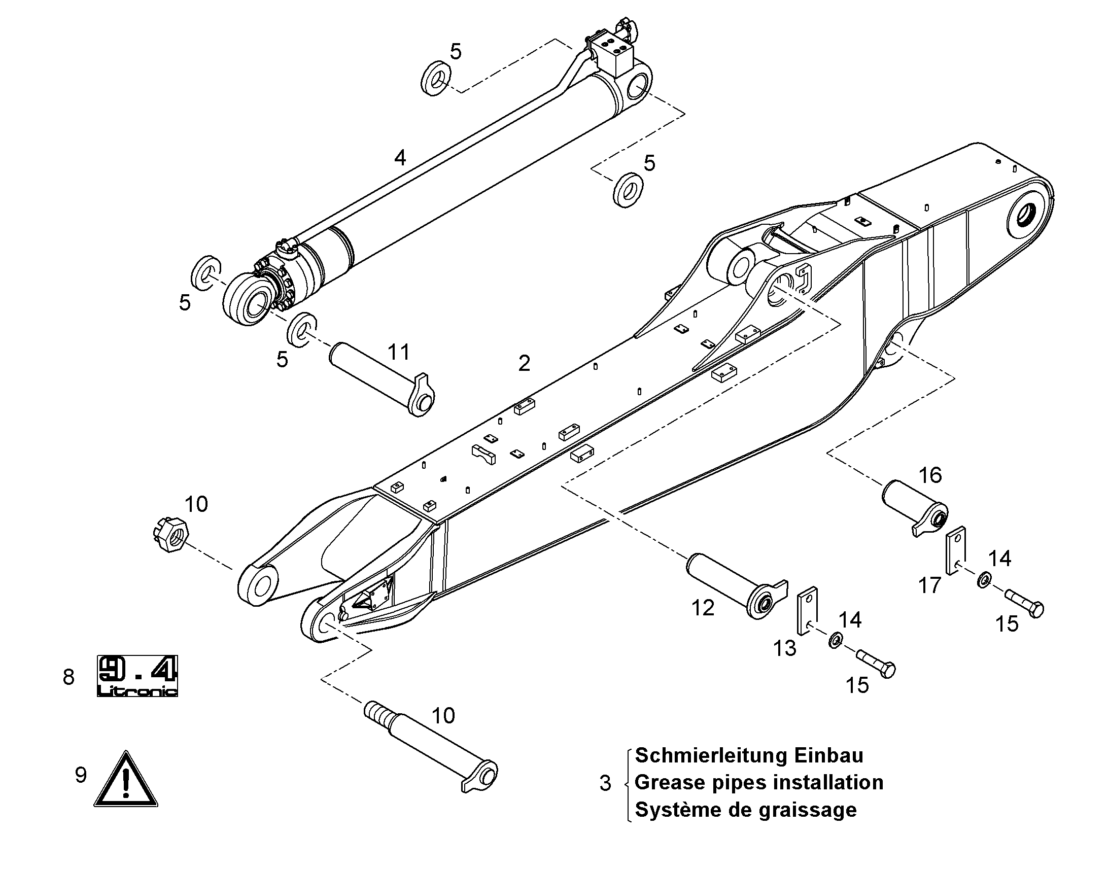 СТРЕЛА ГИДРАВЛ. ПЕРЕДВИЖНАЯ 4,70M 10059546 LIEBHERR