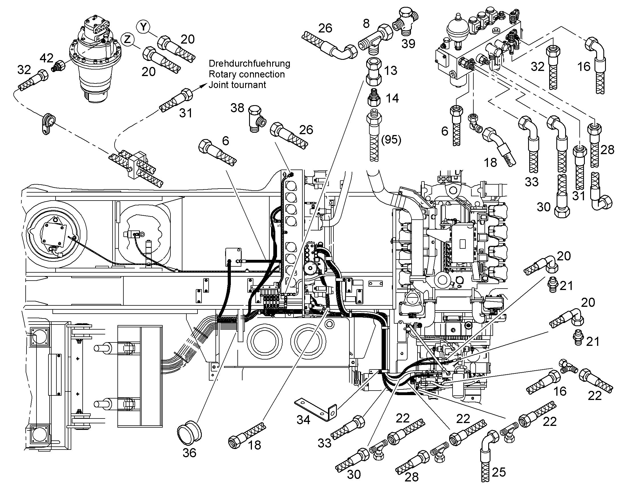 ШЛАНГ УПРАВЛЕНИЯ 10X5100 7409806 LIEBHERR