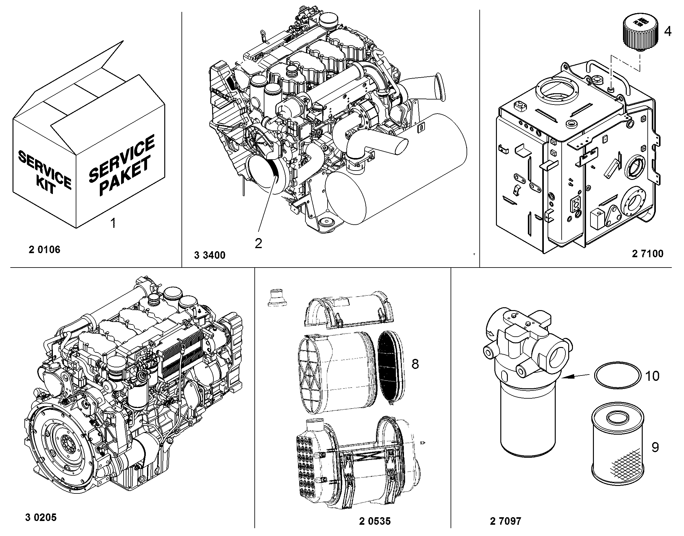 НАБОР ДЛЯ ОБСЛУЖИВАНИЯ 1000h 10070221 LIEBHERR