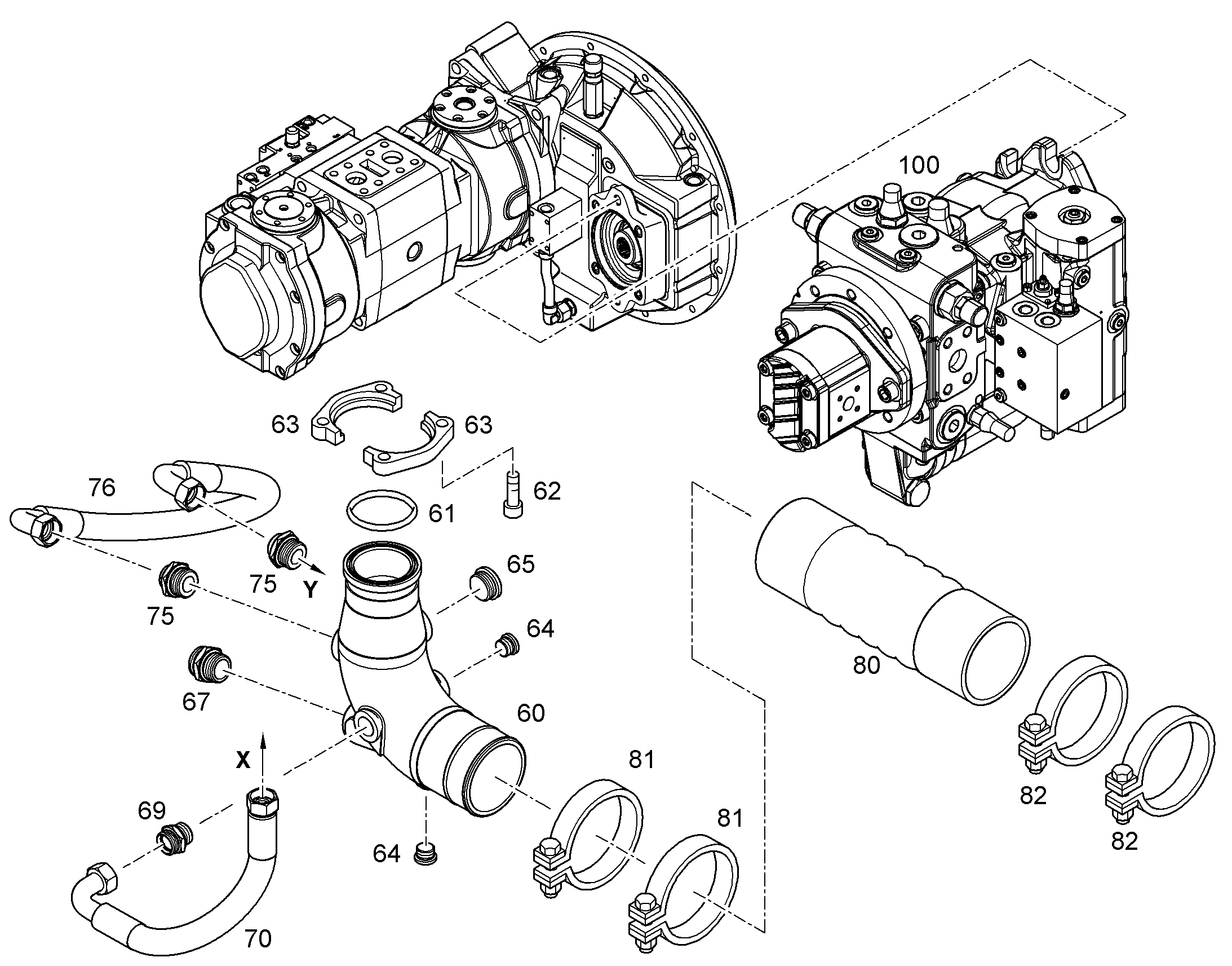 ГИДРАВЛ. МНОГОКОНТУРНЫЙ НАСОС DPM 71+11cm³/U 11361001 LIEBHERR