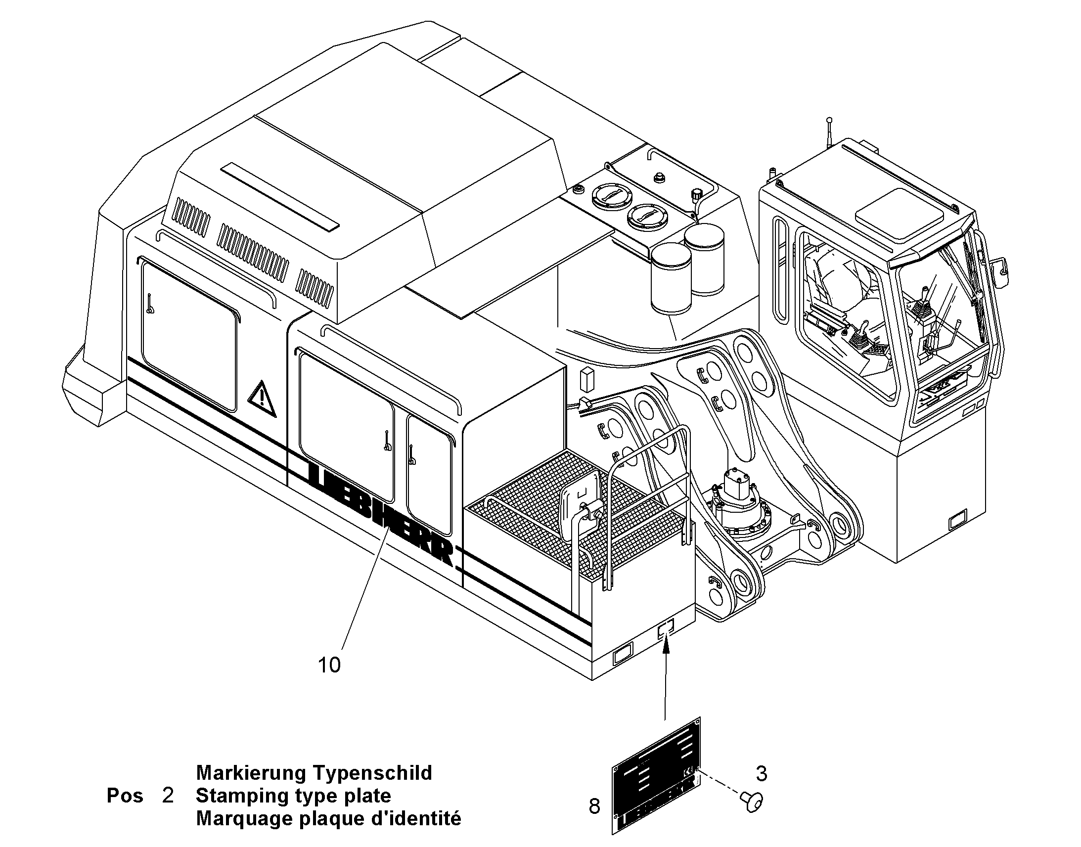 МАРКИРОВКА ТАБЛИЧКА 10072249 LIEBHERR