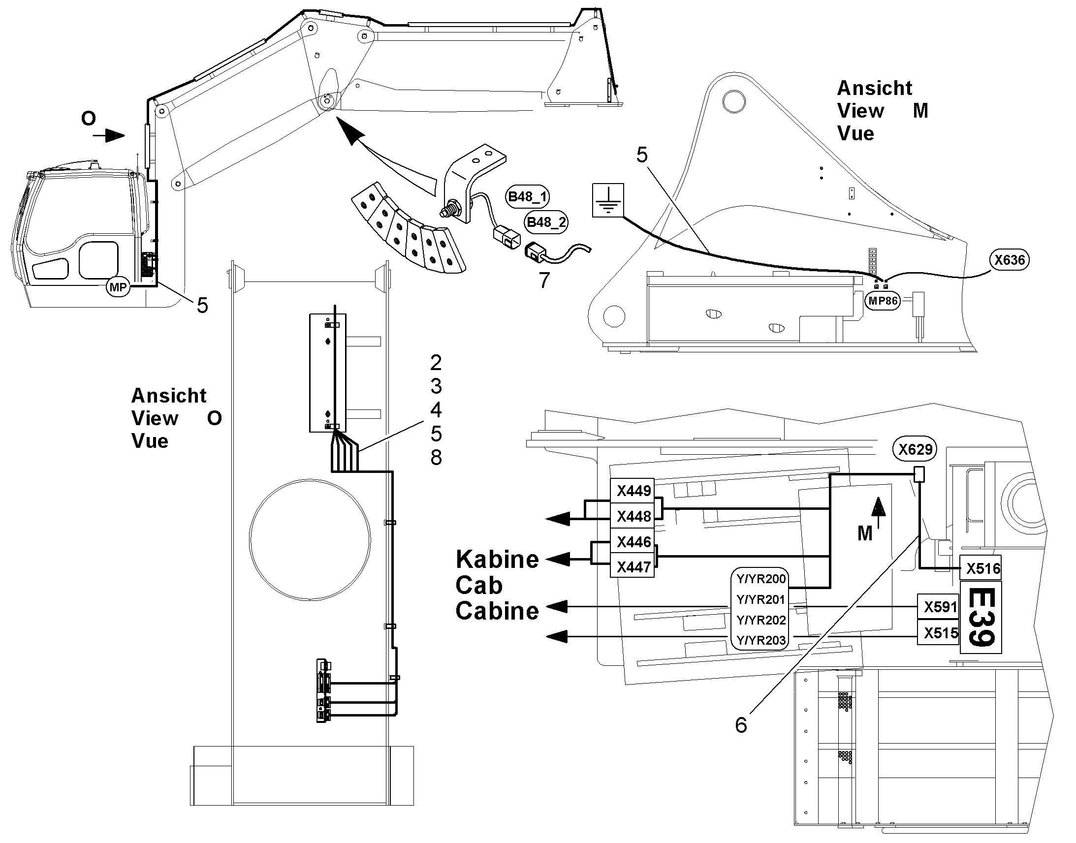 УДЛИНЕНИЕ, КОМПЛЕКТ КАБЕЛЕЙ X591 10053611 LIEBHERR