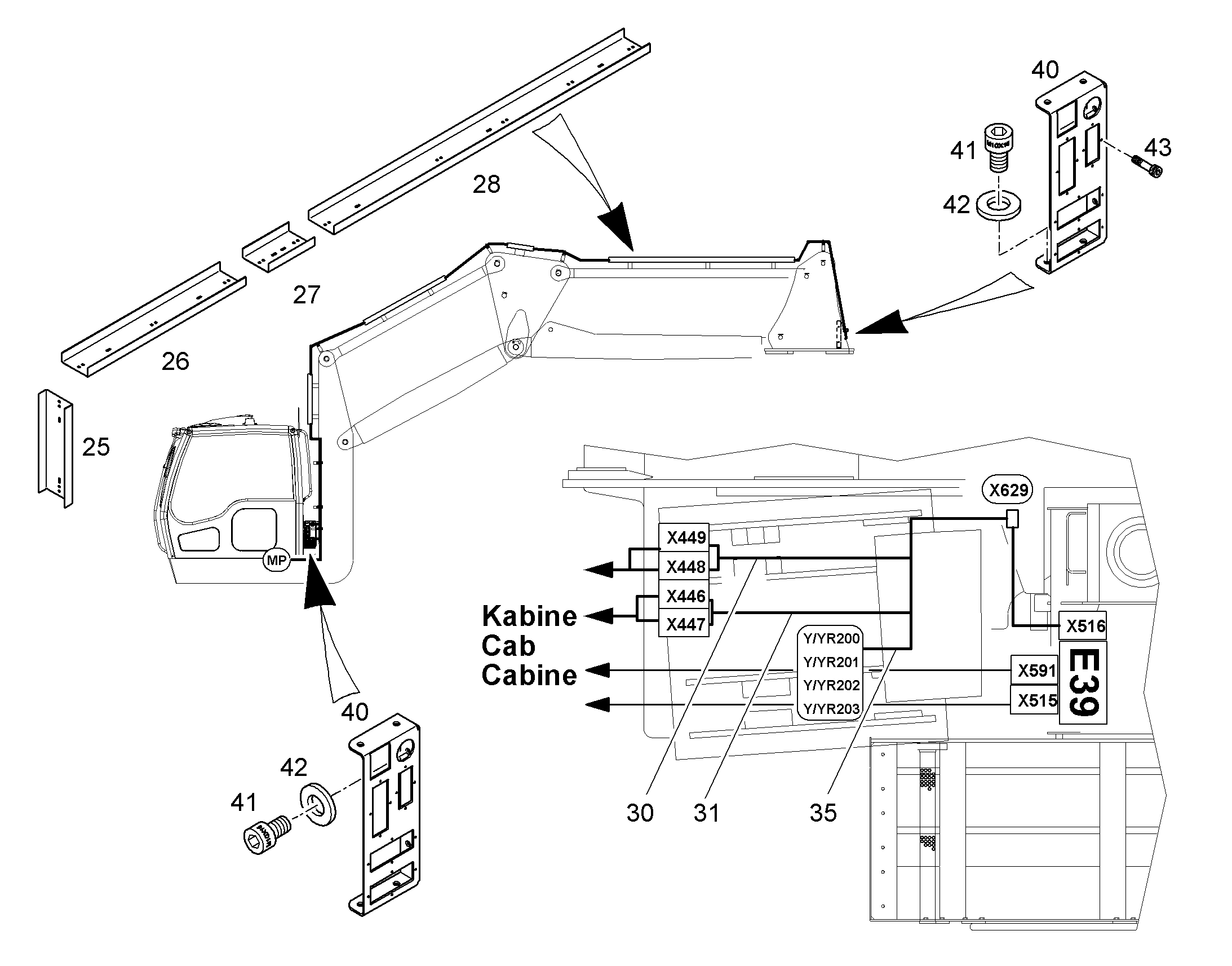 КОМПЛЕКТ КАБЕЛЕЙ X629-Y/YR 10065168 LIEBHERR
