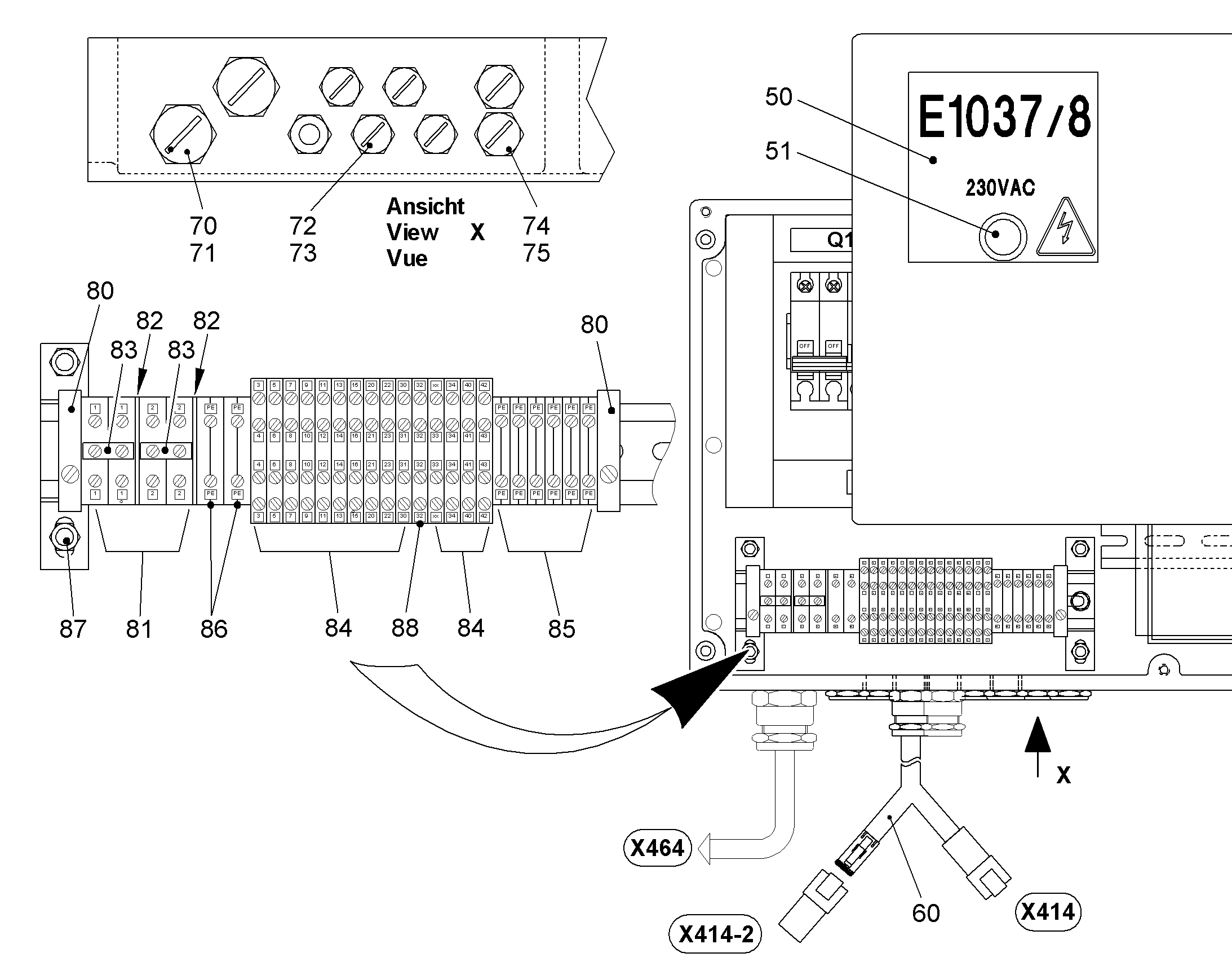 КОМПЛЕКТ КАБЕЛЕЙ X1-X414 10078807 LIEBHERR