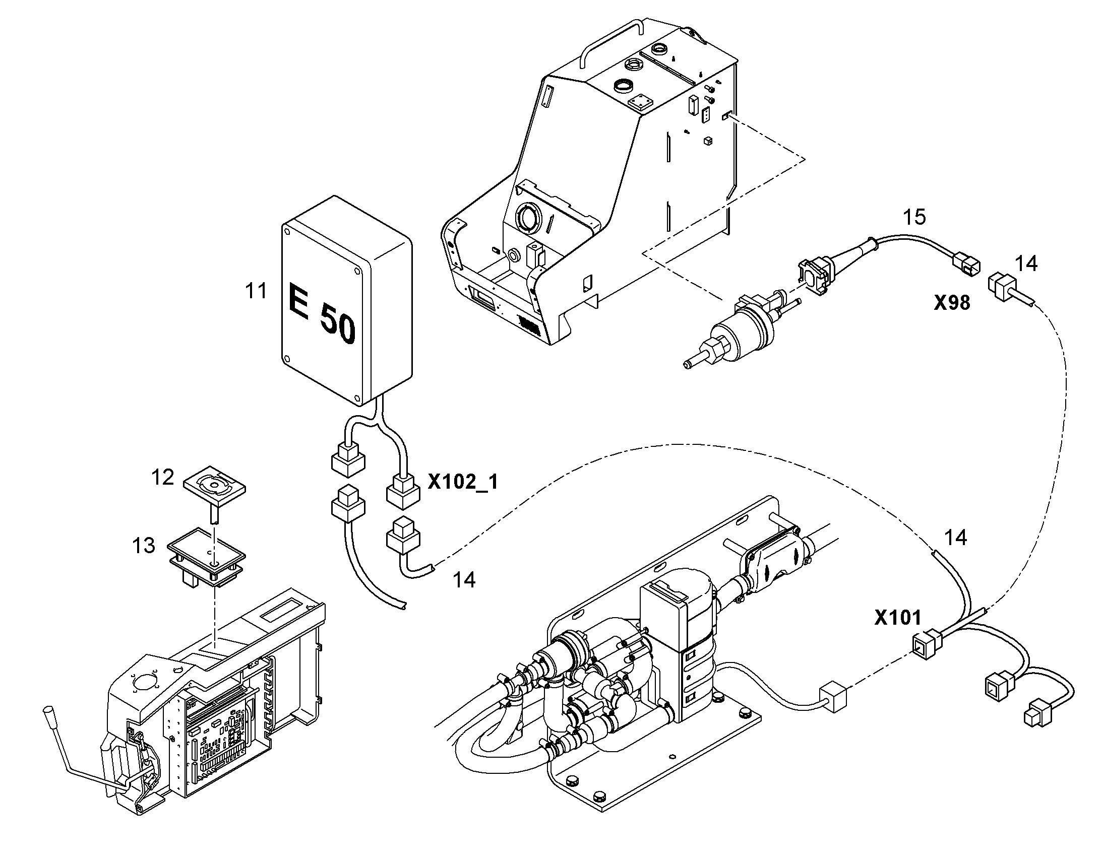 КОМПЛЕКТ КАБЕЛЕЙ X101-X98-X102-1 10070666 LIEBHERR