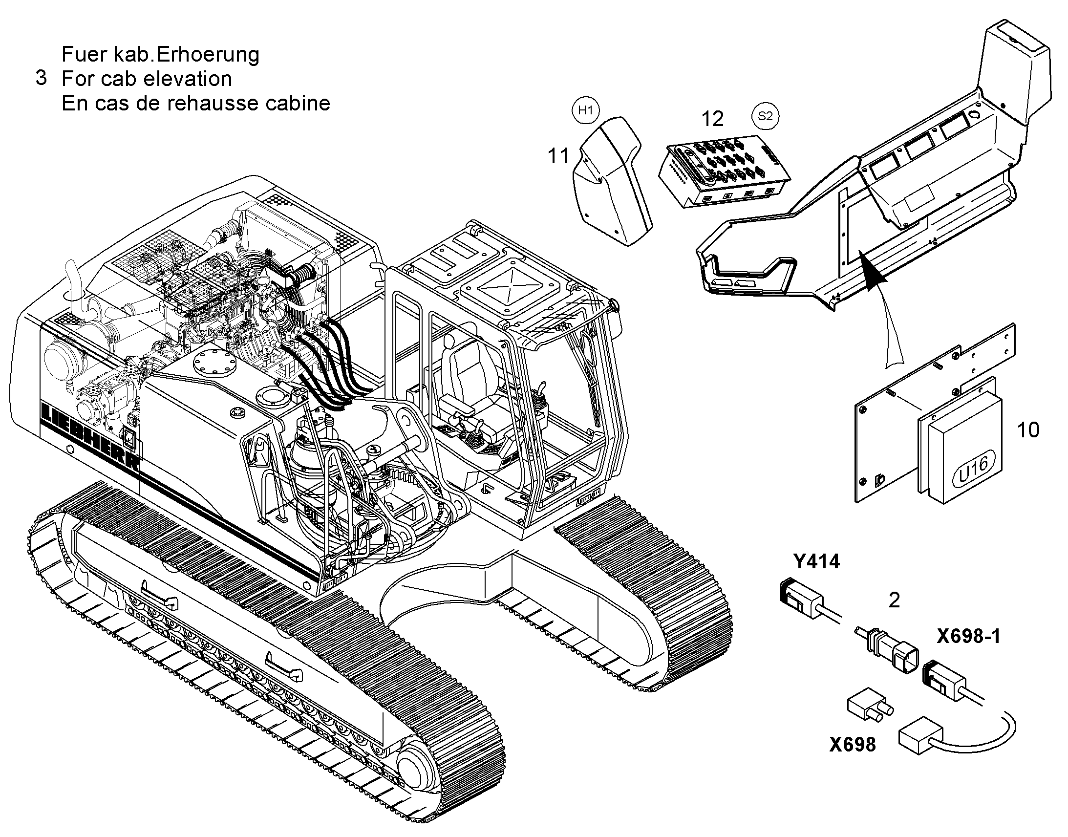 КОМПЛЕКТ КАБЕЛЕЙ X135-Y414 10049658 LIEBHERR