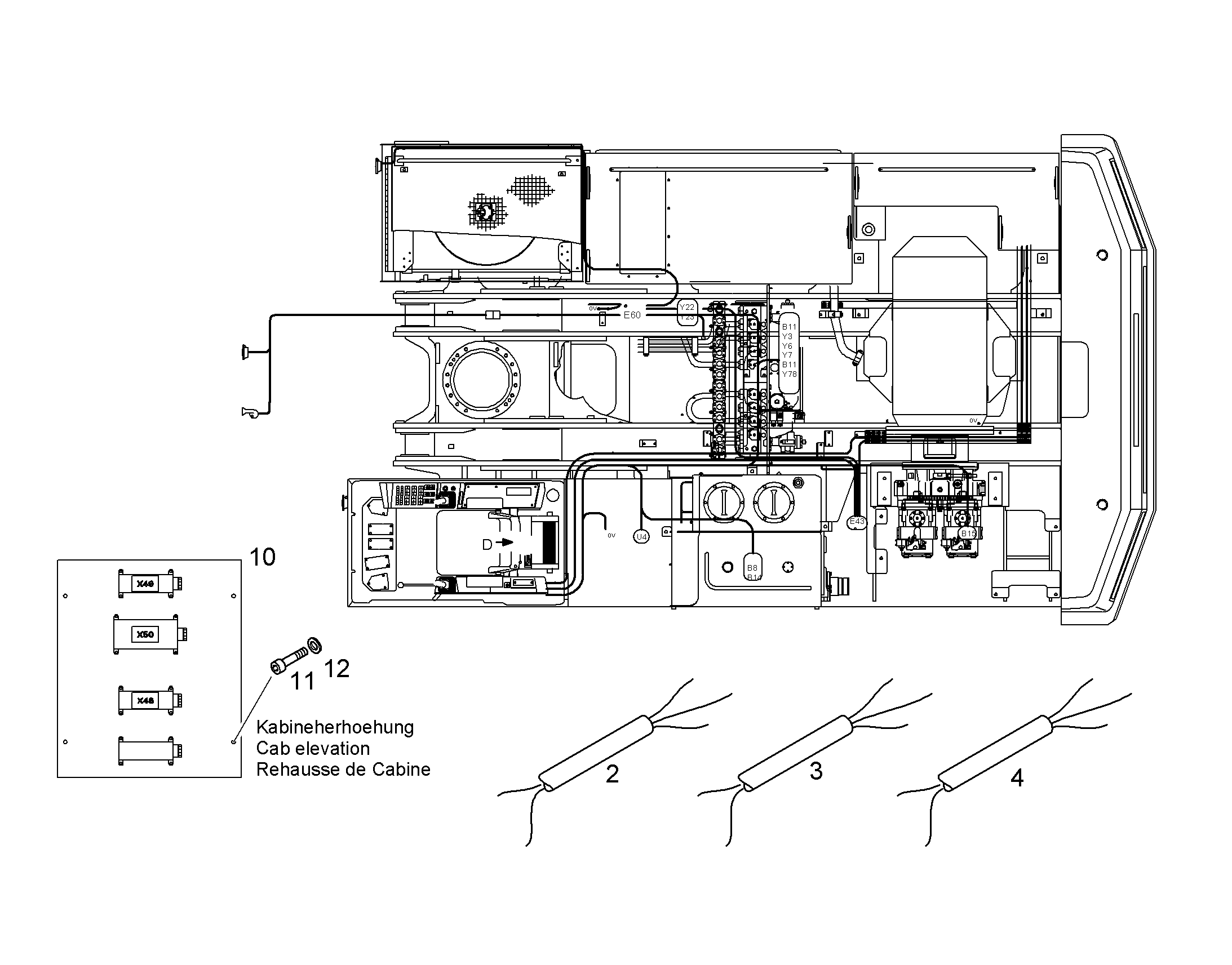 УДЛИНЕНИЕ, КОМПЛЕКТ КАБЕЛЕЙ X50 10063059 LIEBHERR