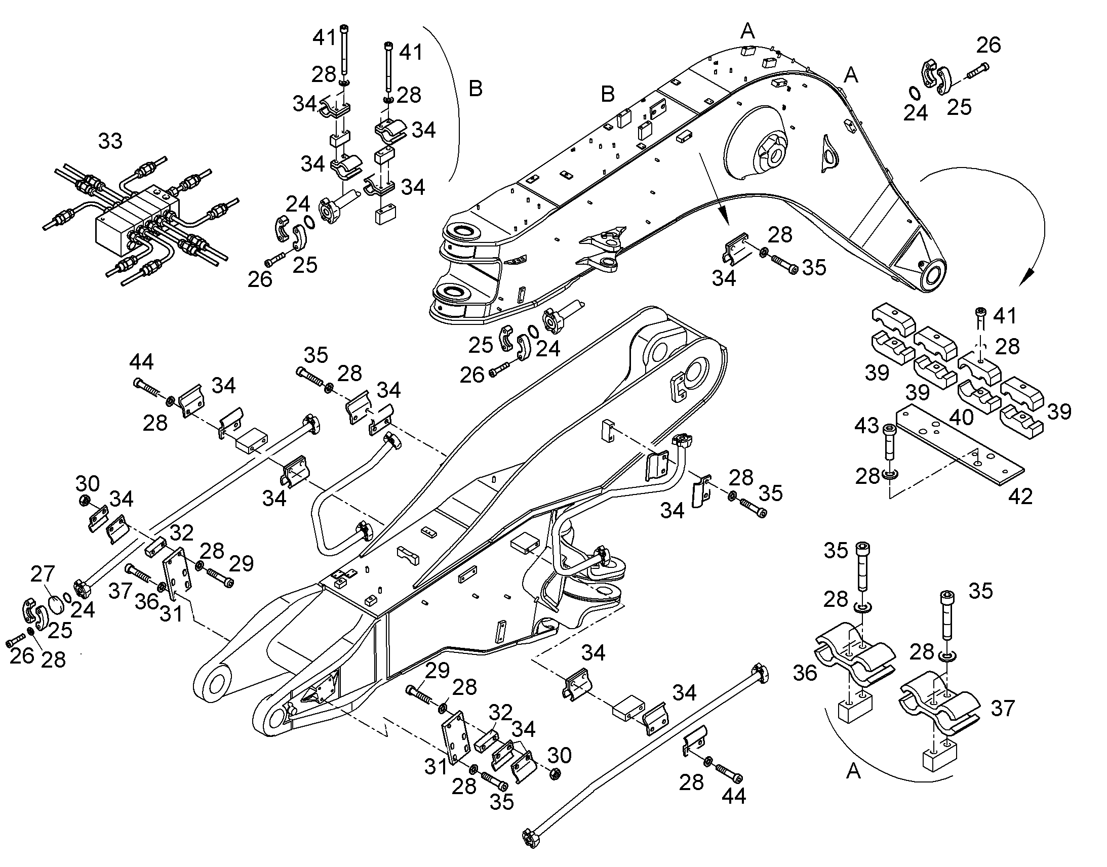 ПРОВОДКА МОНТАЖ AHS 10824327 LIEBHERR