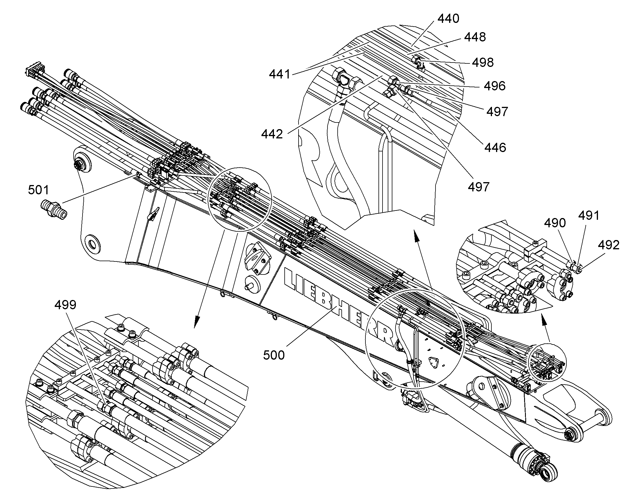 ТРУБА НАПОРНАЯ В СБОРЕ 10066807 LIEBHERR