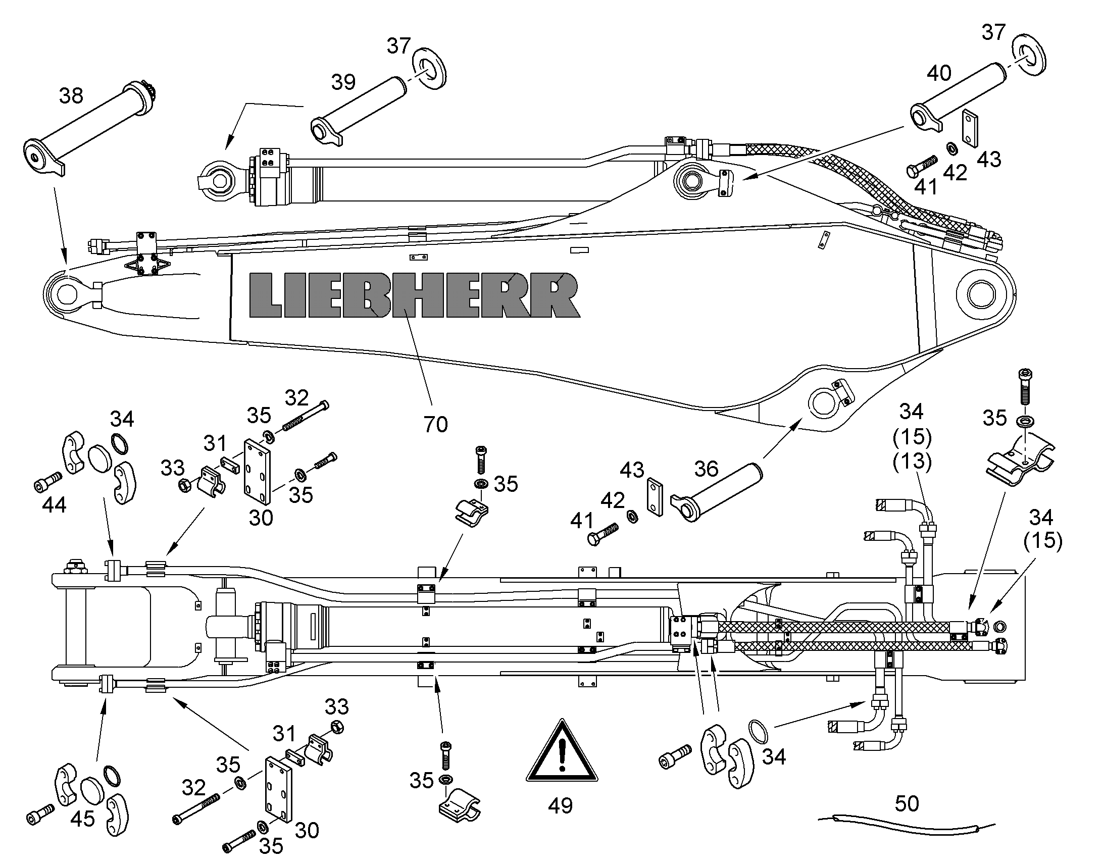 ПРОВОДКА МОНТАЖ AHS 10071868 LIEBHERR