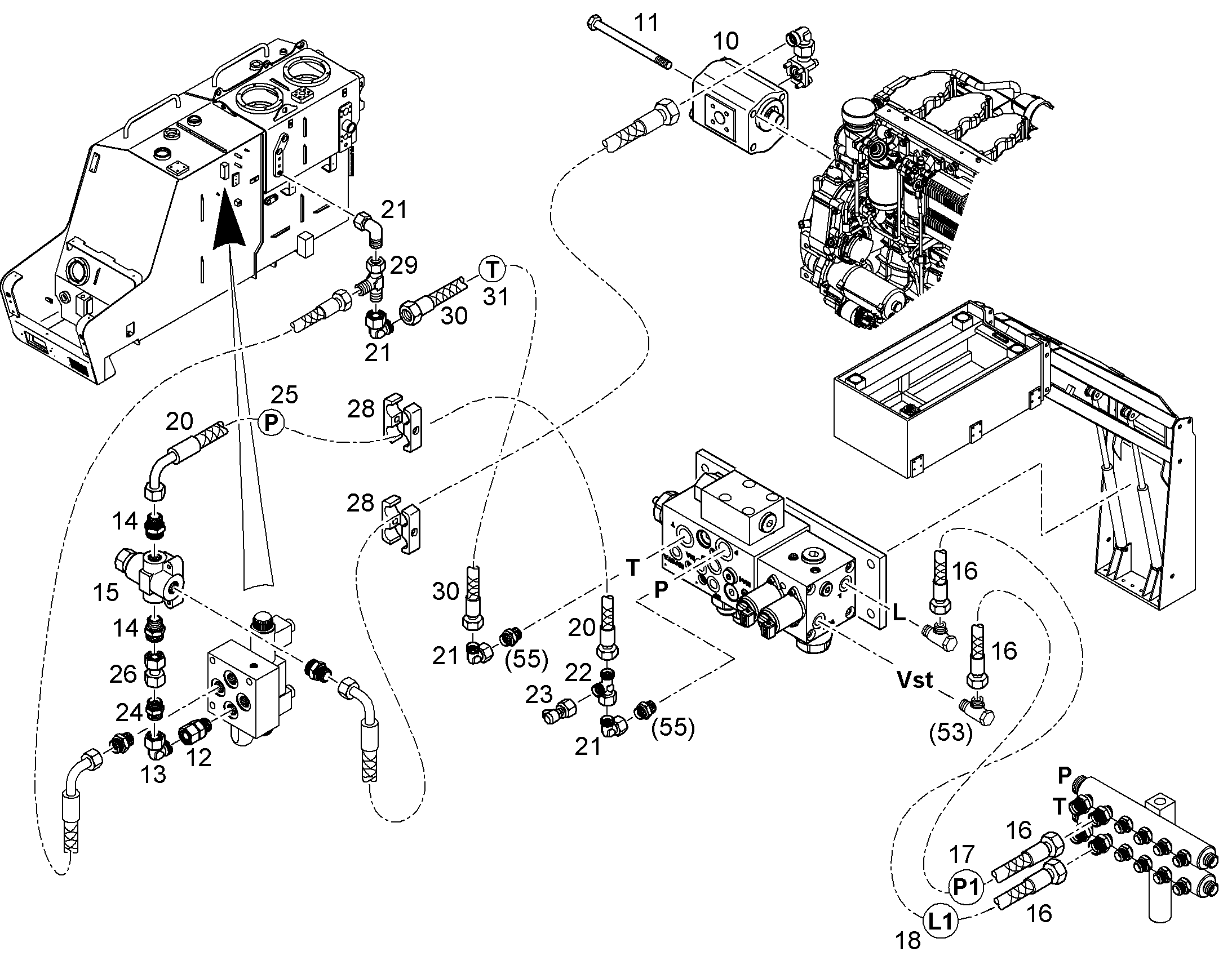 КЛЕММА ПОЛОВИННАЯ DIN 3015-3 Z 3 R 25 20 PP SW 7401440 LIEBHERR