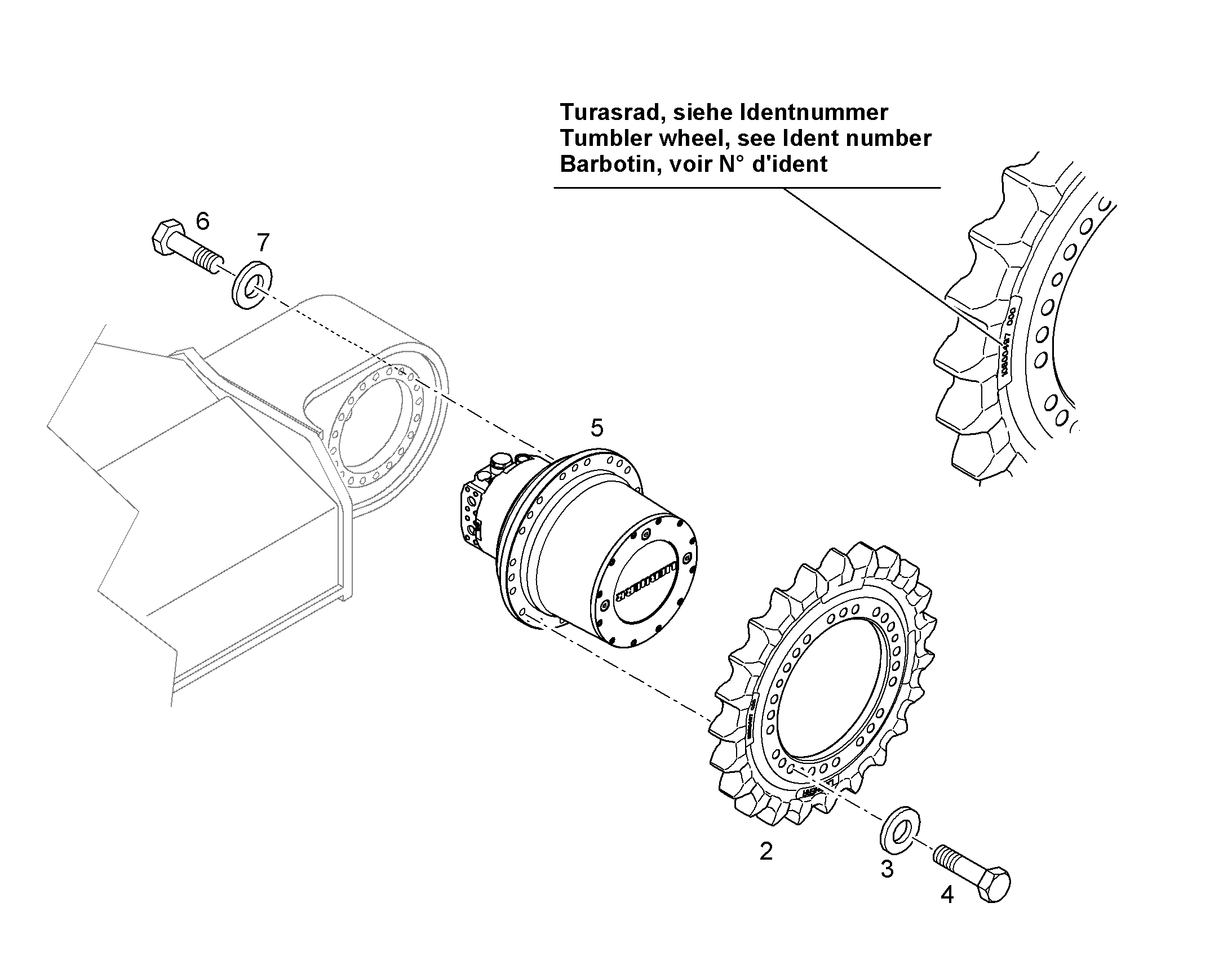 КОЛЕСО ЗВЕЗДОЧКИ B60 11000771 LIEBHERR