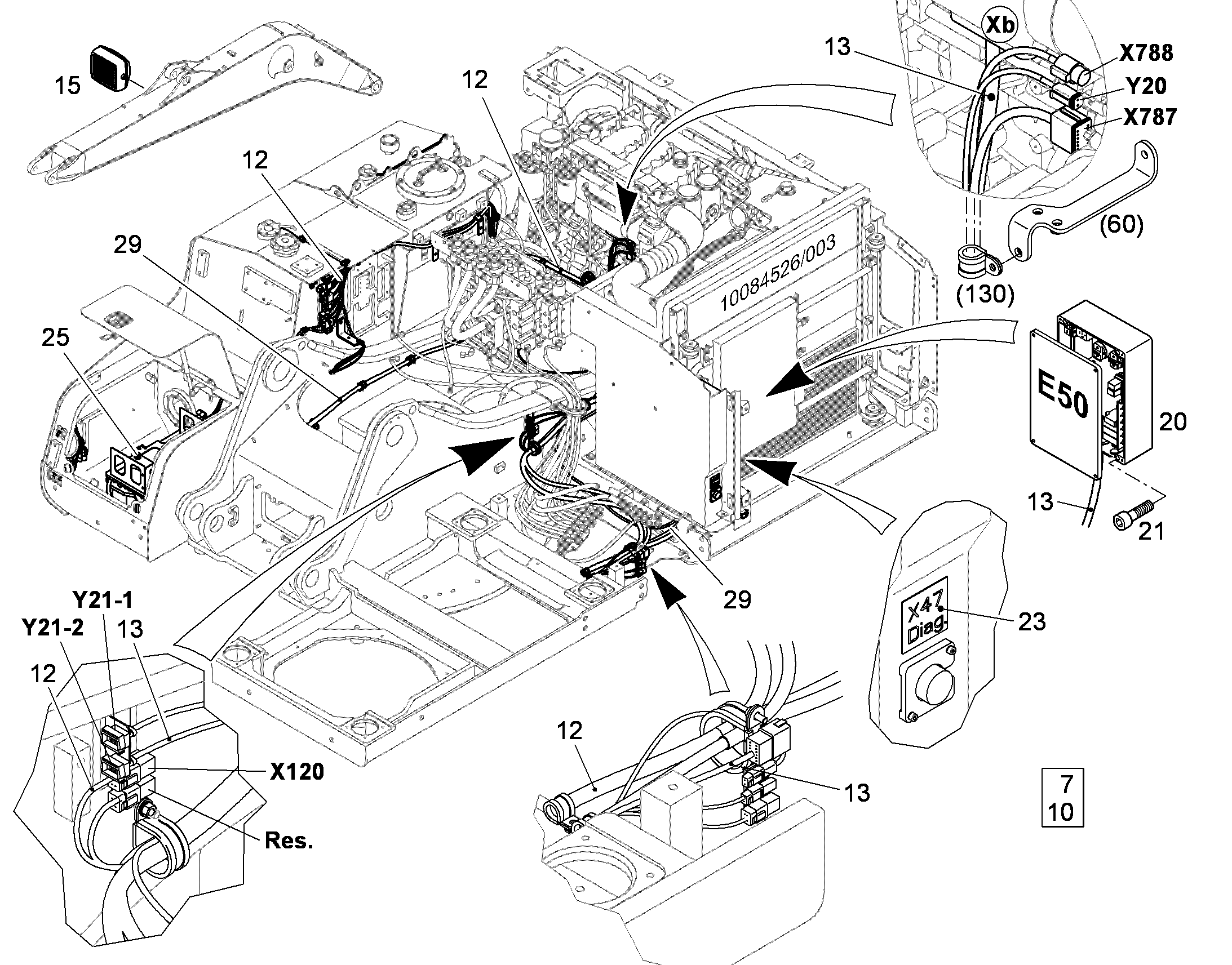 КОМПЛ. ПРОВОДОВ ПОВ. ПЛАТФ. 10079799 LIEBHERR