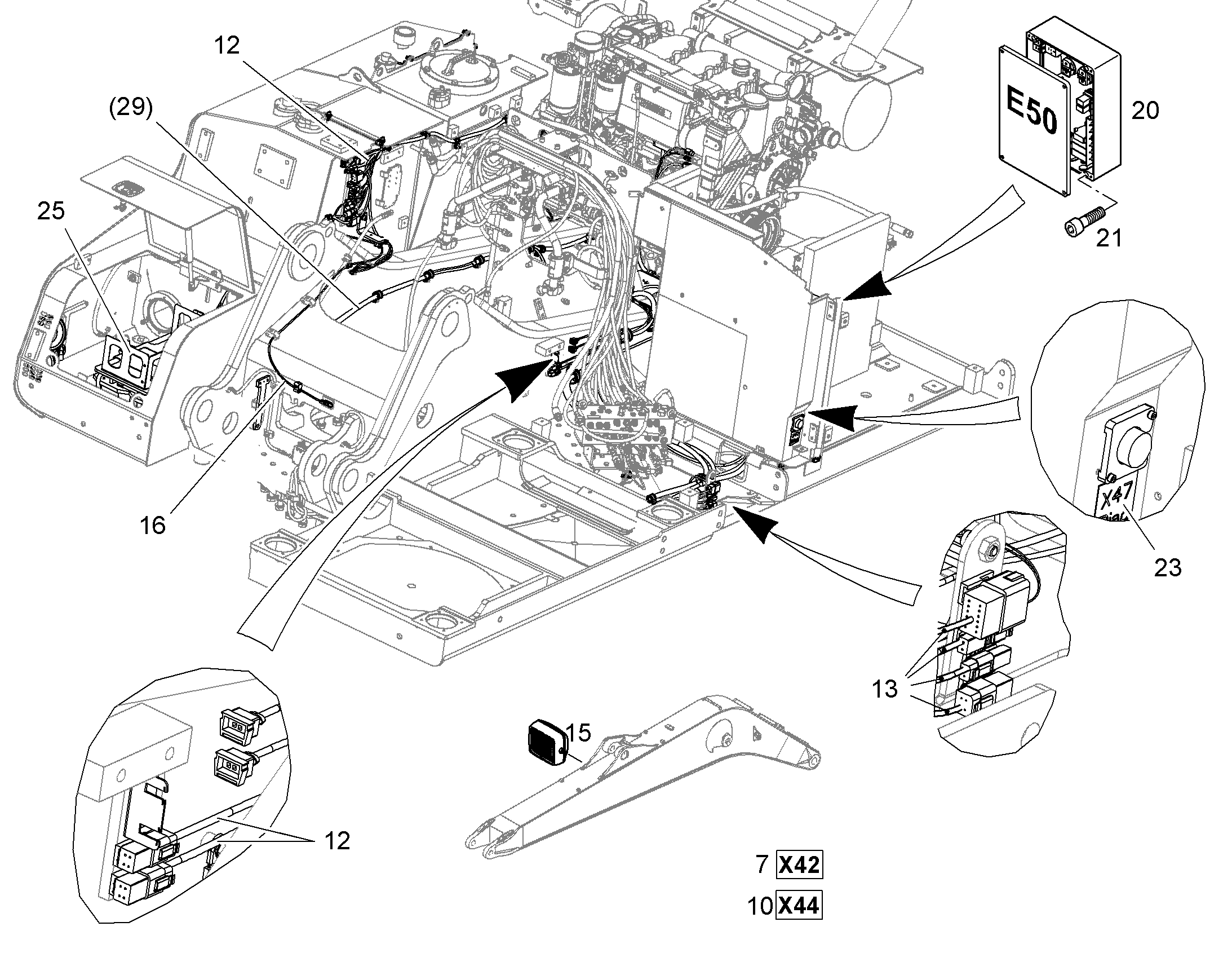УДЛИНЕНИЕ, КОМПЛЕКТ КАБЕЛЕЙ R924C 10367910 LIEBHERR
