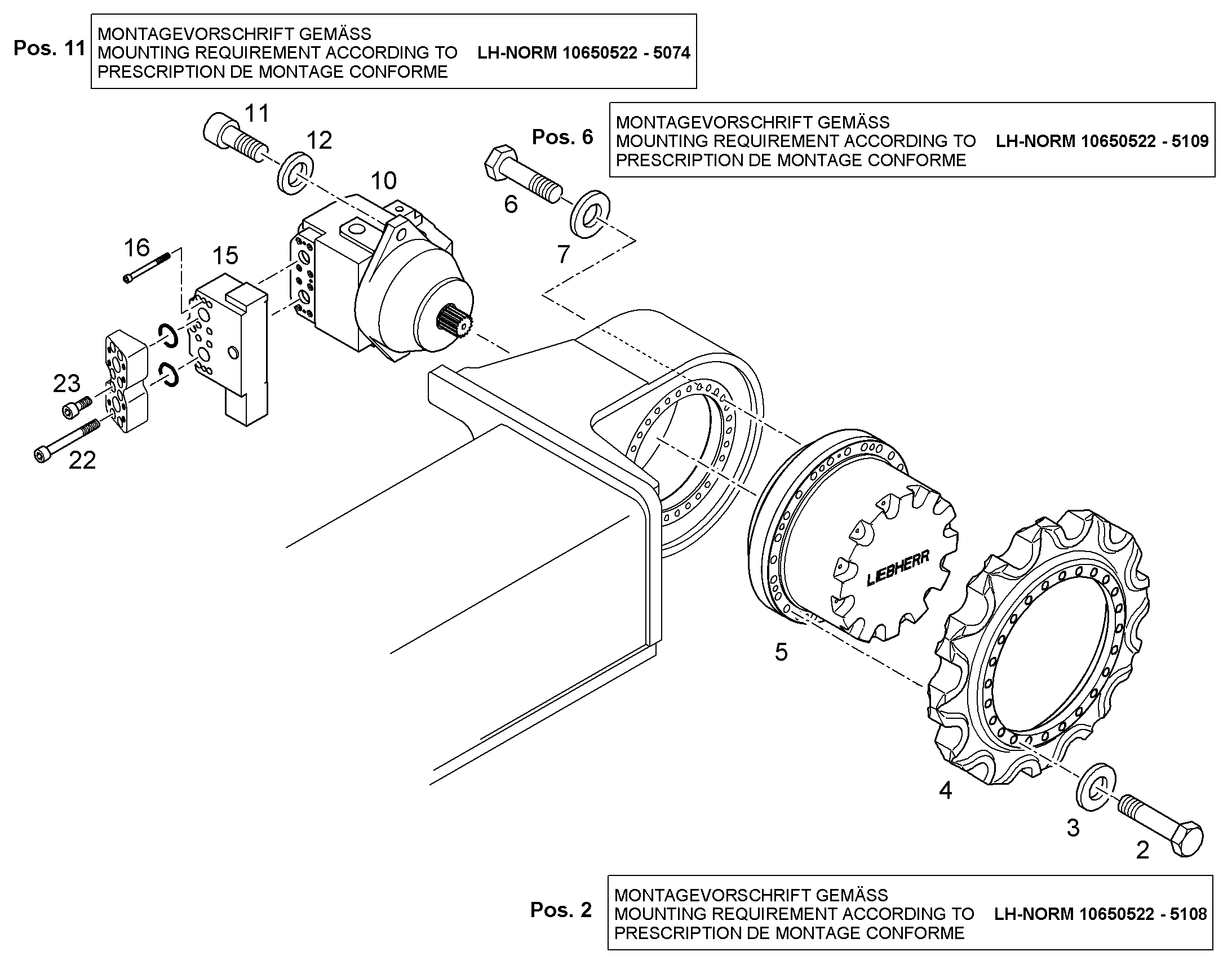 РЕДУКТОР ХОДА FAT 500P082 90001508 LIEBHERR