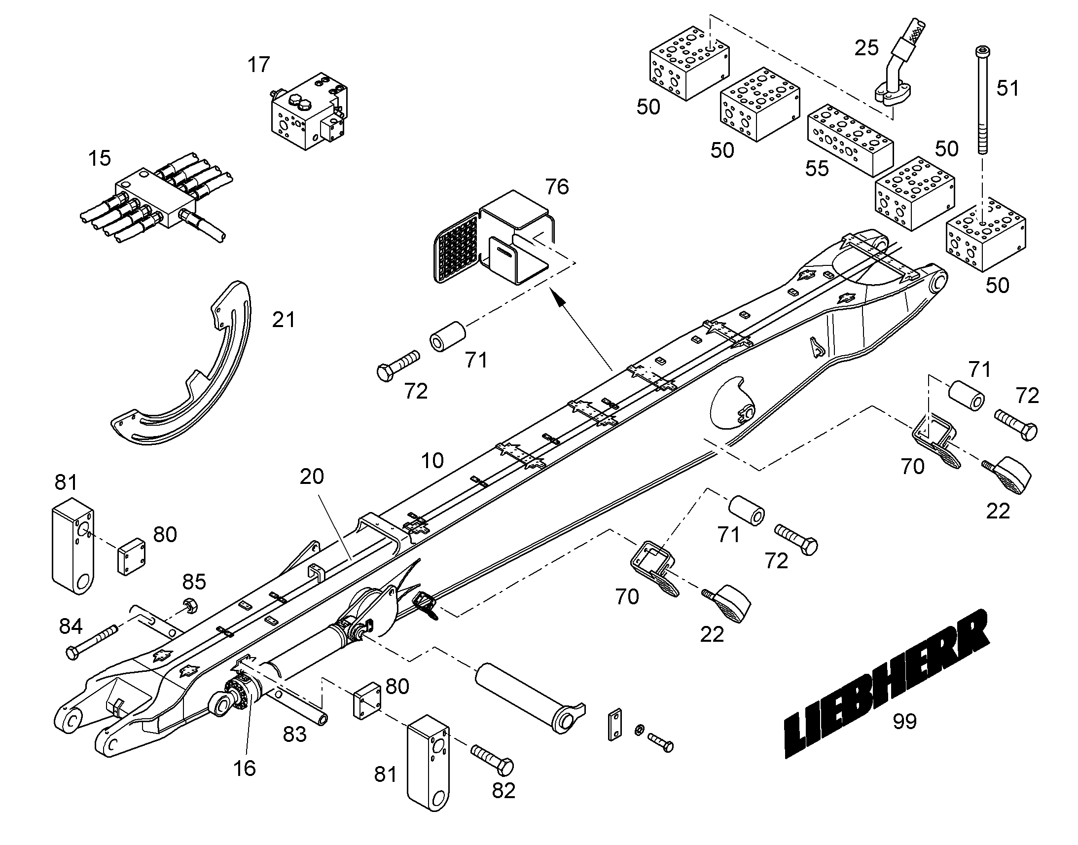 ЗАЩ.ТРУБЫ ЦИЛ.РУК. 10374629 LIEBHERR