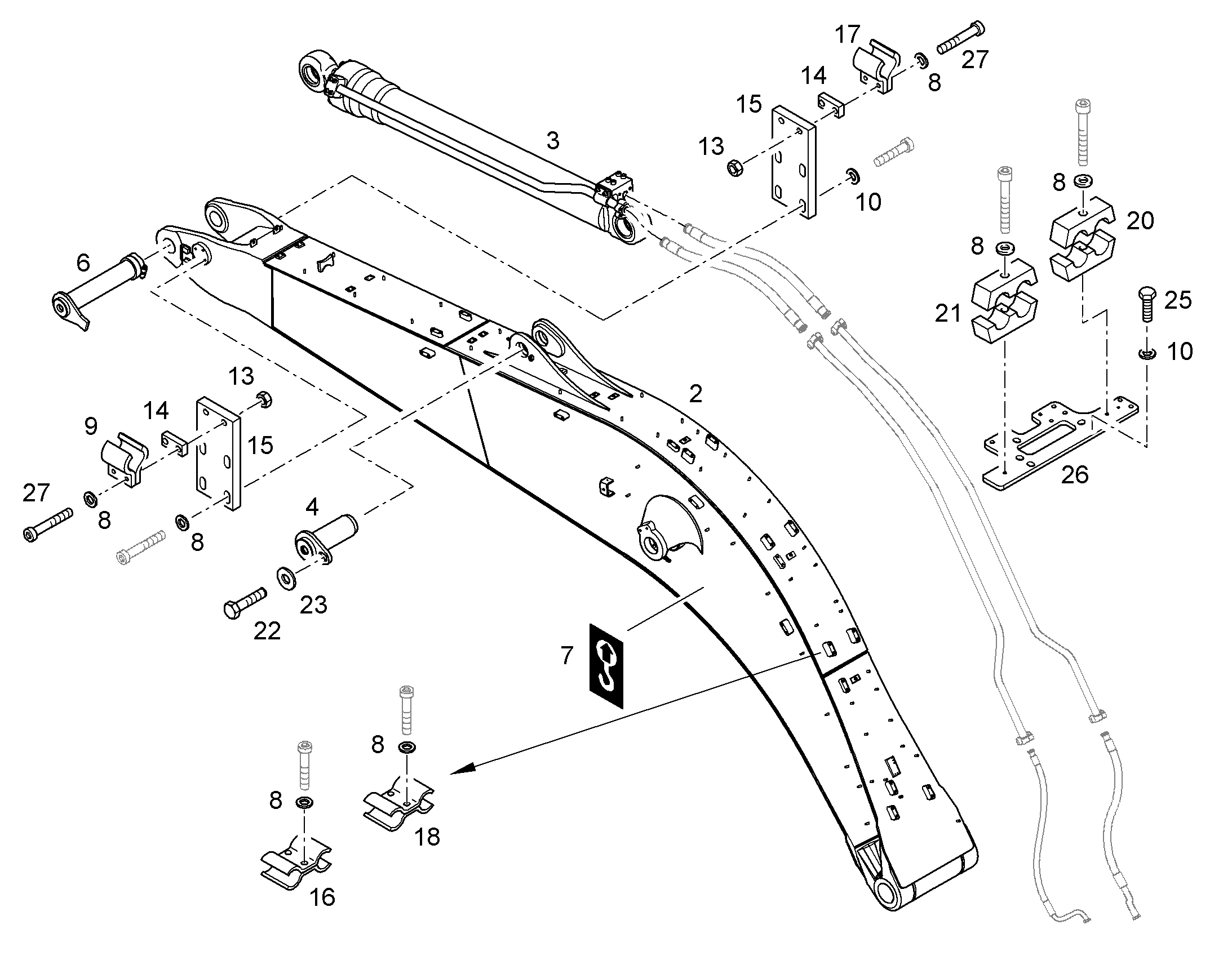 ПРОВОДКА МОНТАЖ AHS 10096507 LIEBHERR