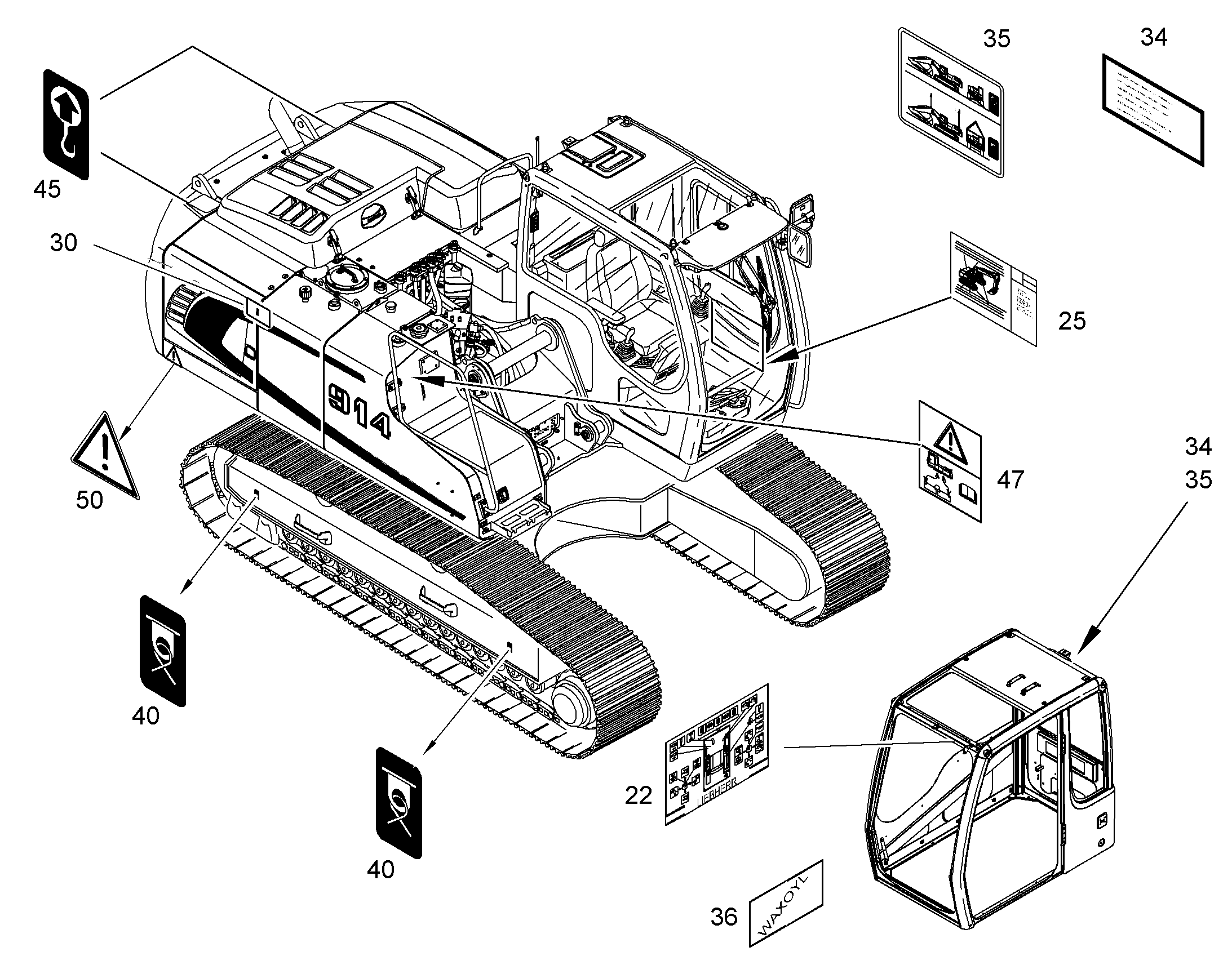 СХЕМА НАГРУЗКИ ПОВ. ПЛАТФОРМЫ 10094554 LIEBHERR