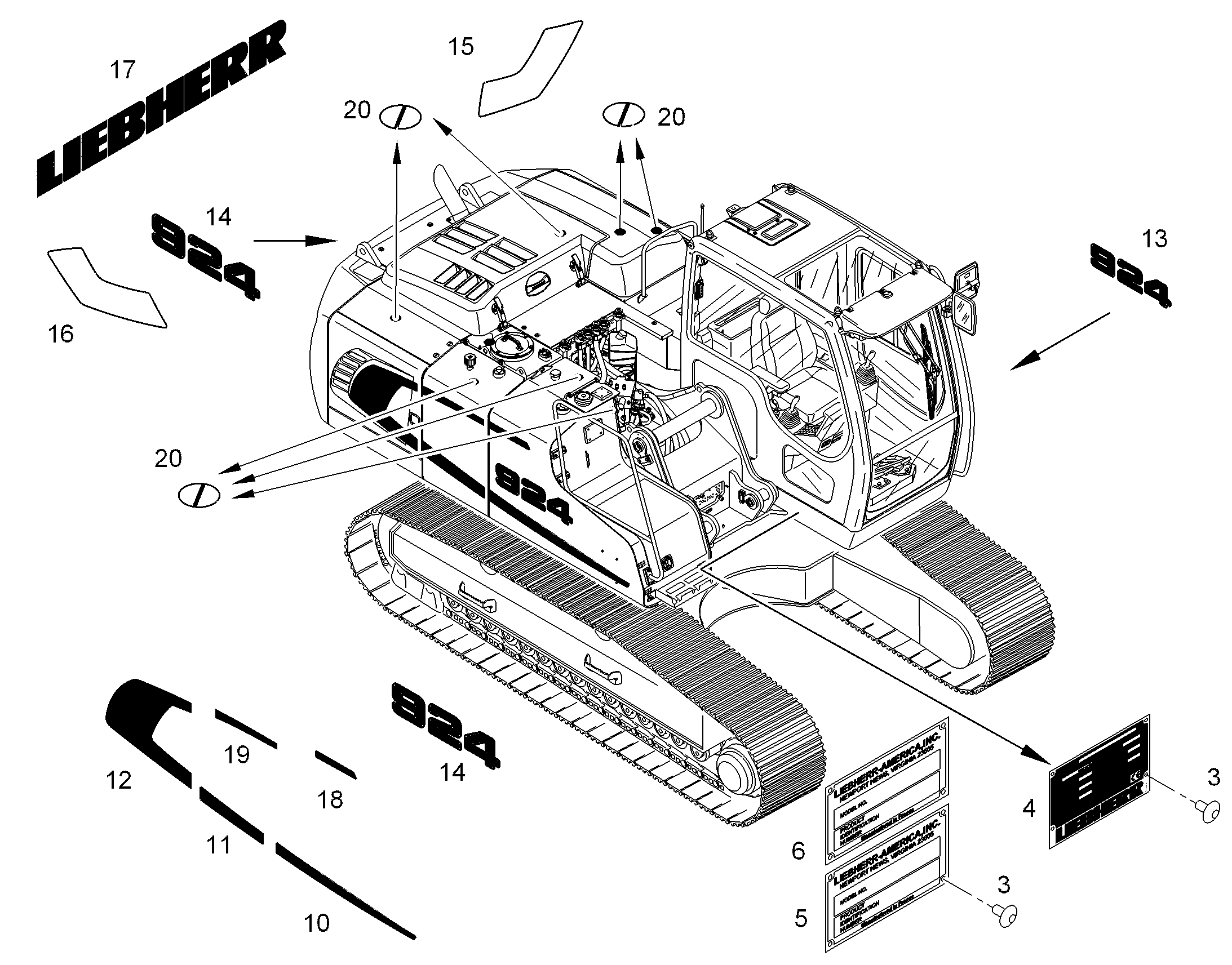 НАКЛЕЙКА 560mmX140mm 10094477 LIEBHERR