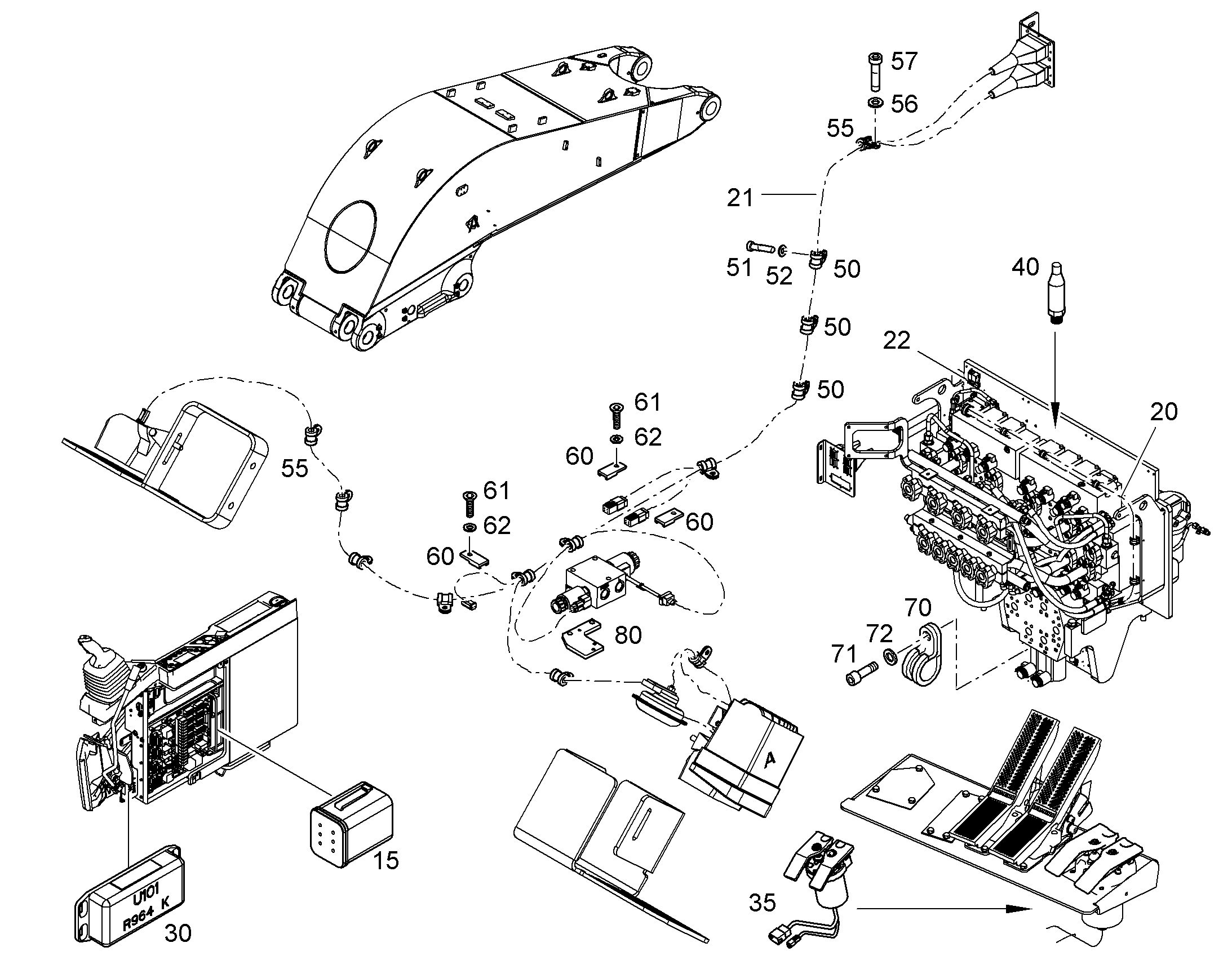КОМПЛЕКТ ПРОВОДОВ НА МОНОБЛОКЕ 10825487 LIEBHERR