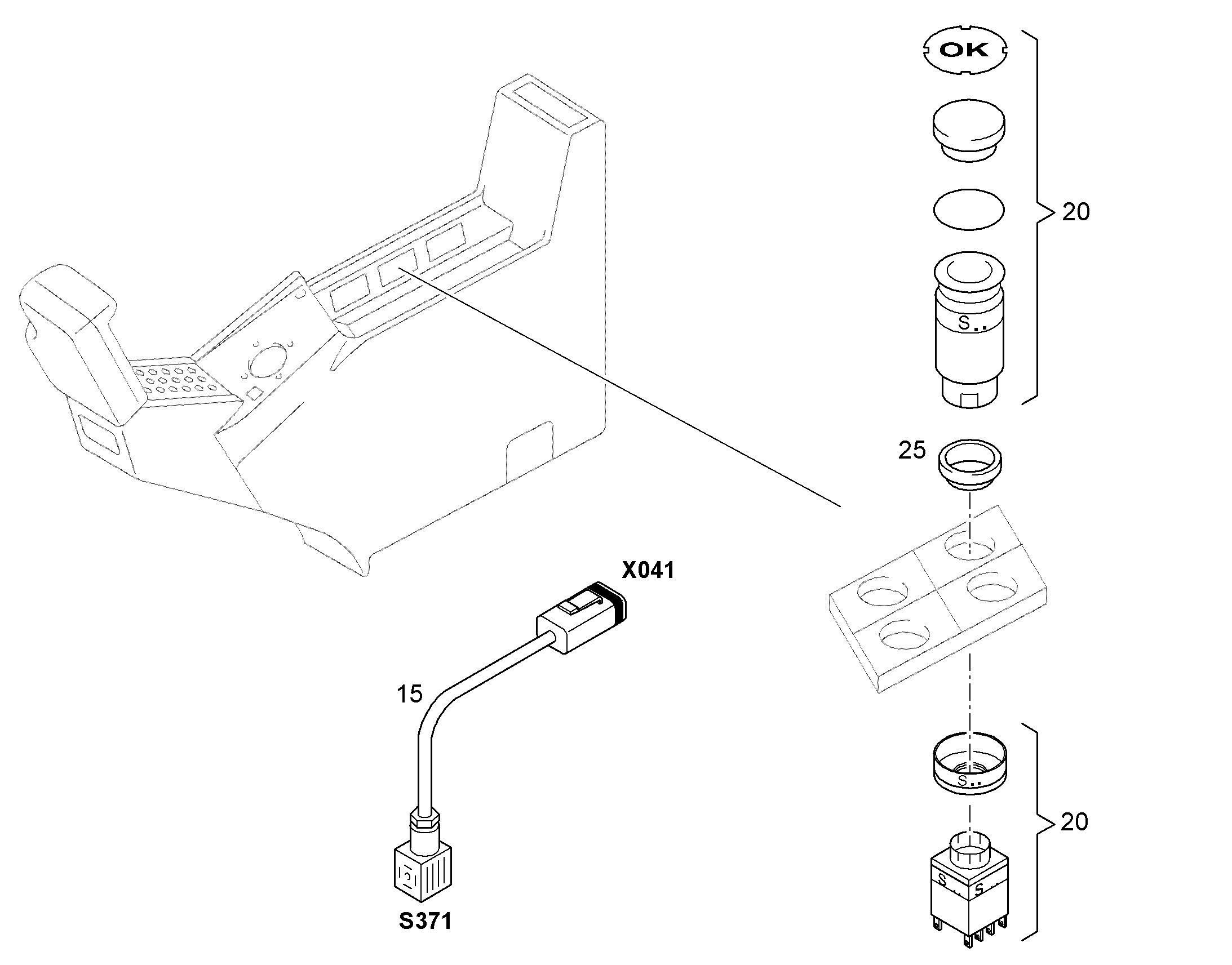 ПЕРЕКЛЮЧАТЕЛЬ В СБОРЕ S371 10378460 LIEBHERR