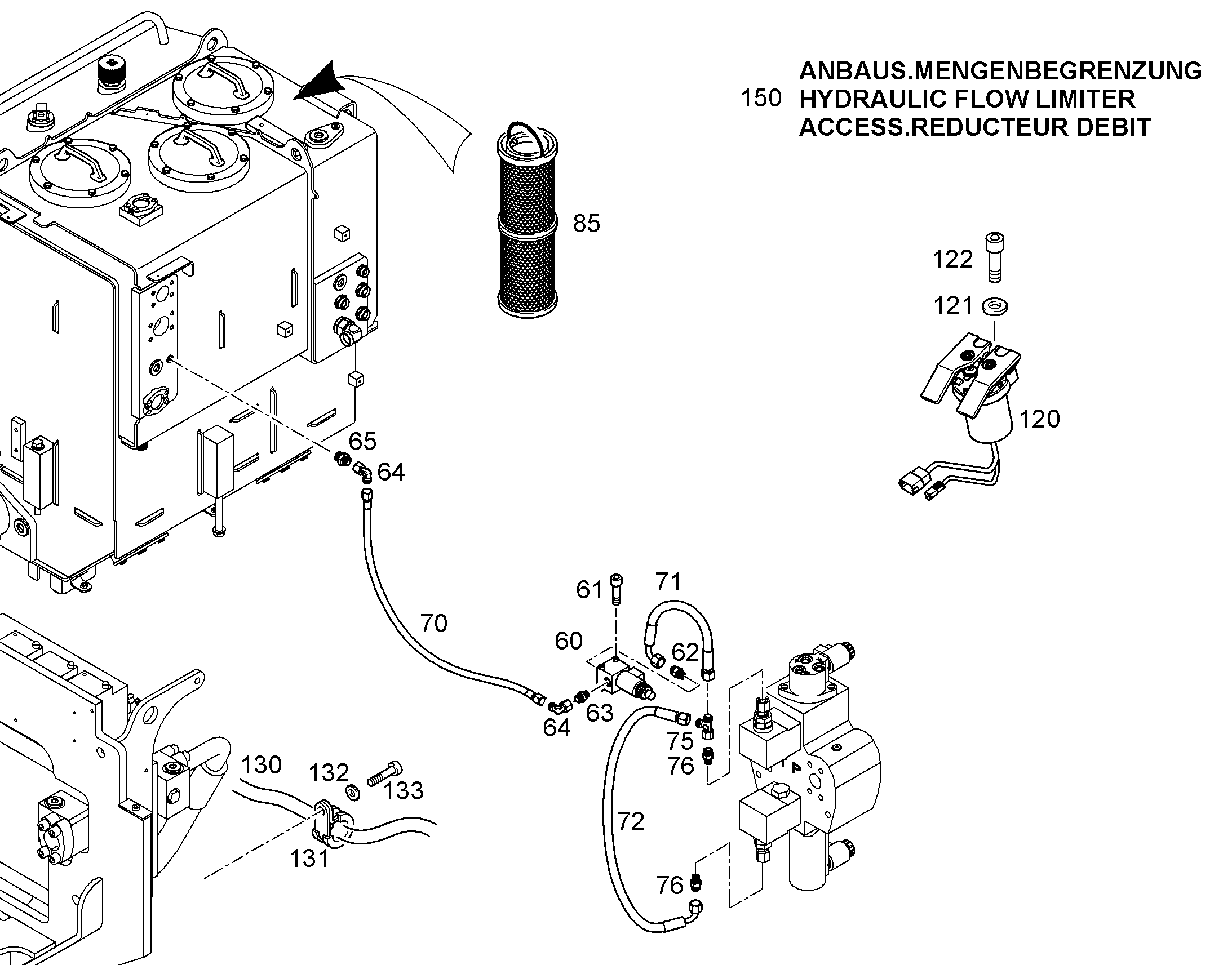 МОНТ.НАБ. ОГРАНИЧЕНИЕ ПОДАЧИ 10095659 LIEBHERR