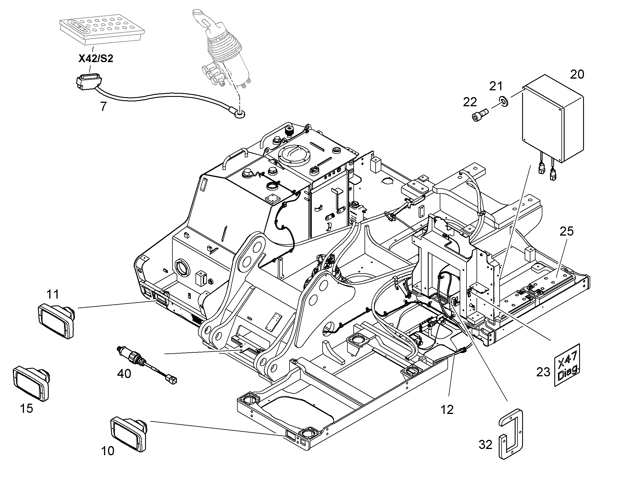 КОМПЛ. ПРОВОДОВ ПОВ. ПЛАТФ. 10064415 LIEBHERR