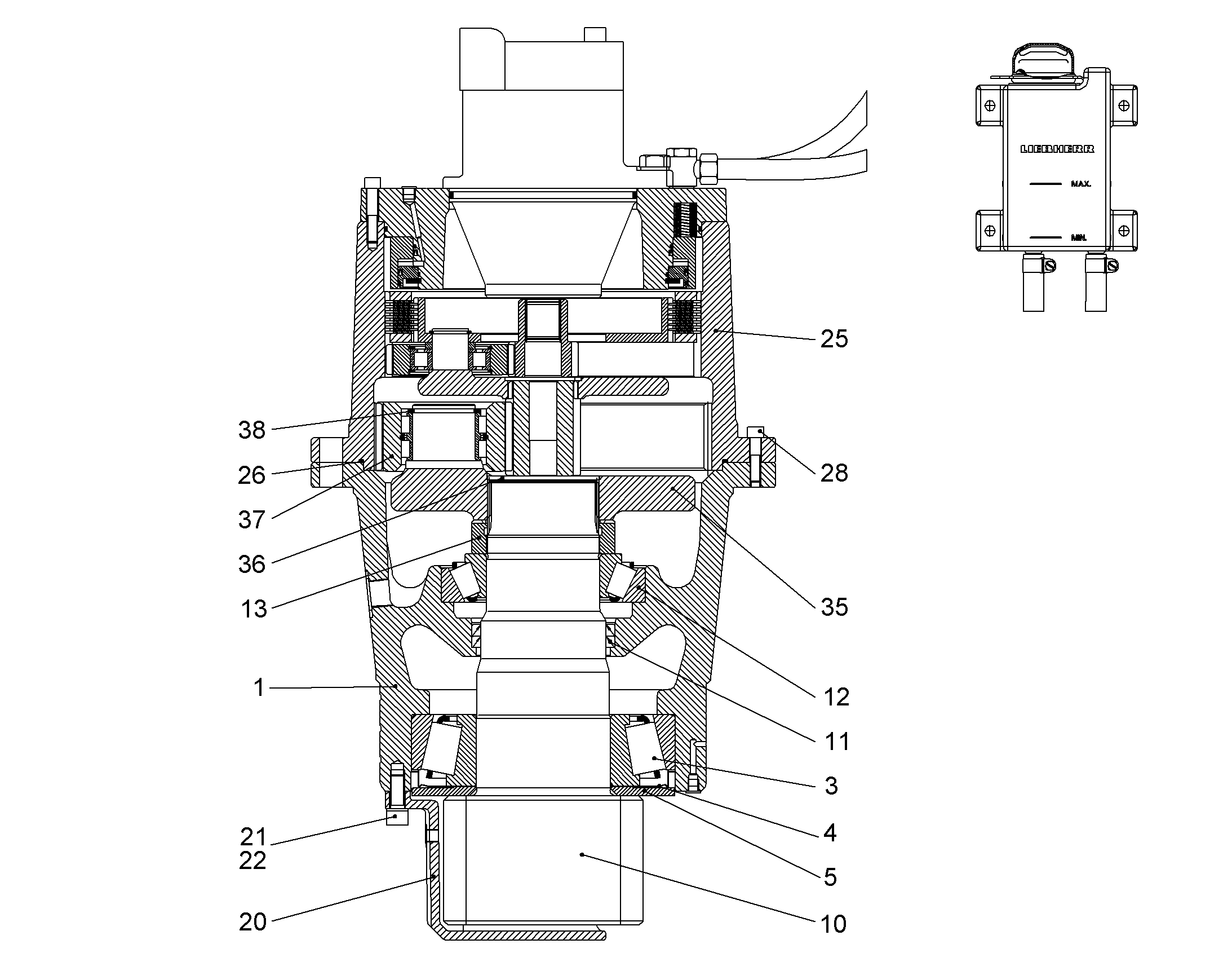 КОРПУС ВАЛА 90008585 LIEBHERR