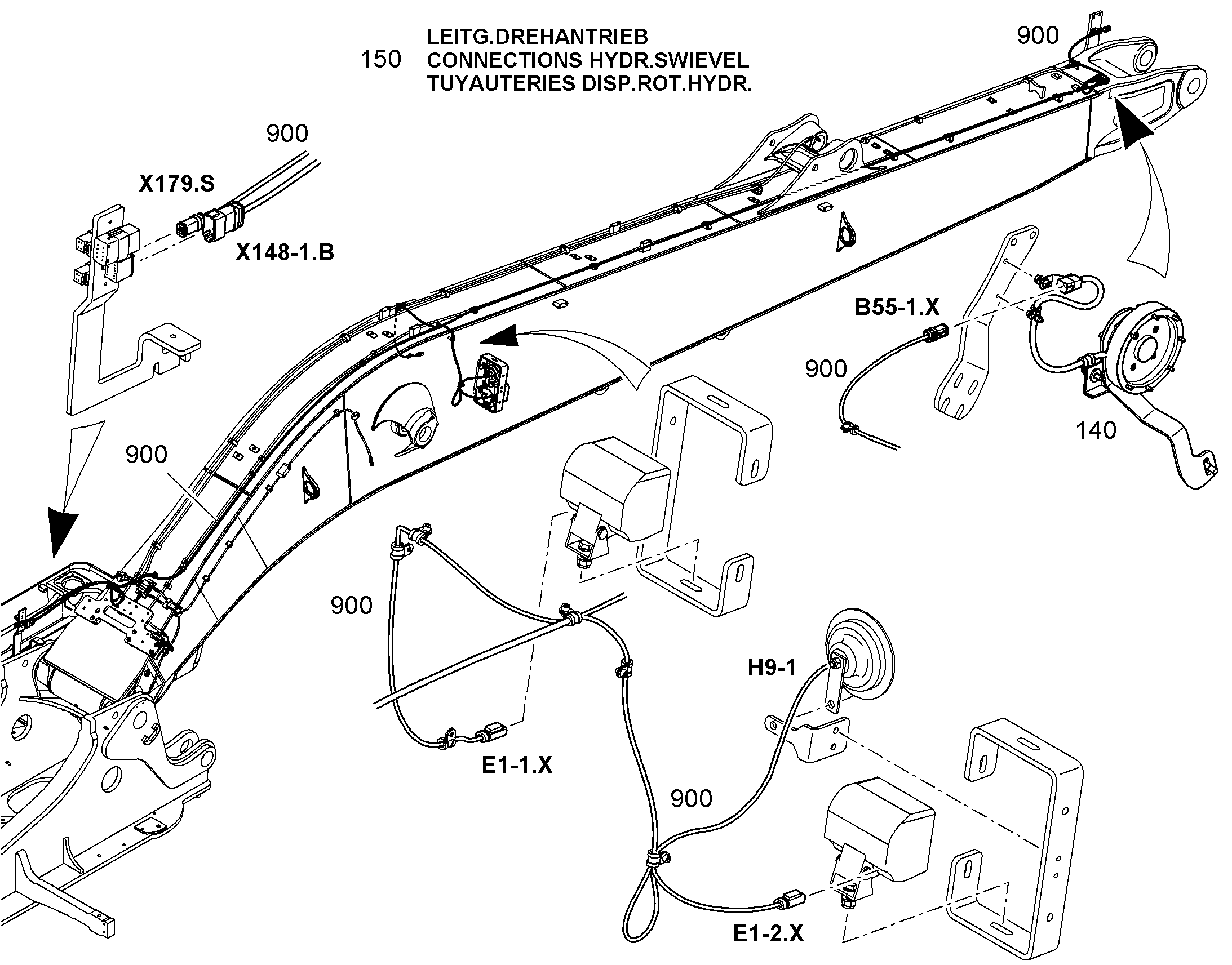 ПРОВОДКА ПРИВОД МЕХ. ПОВОРОТА 10854799 LIEBHERR