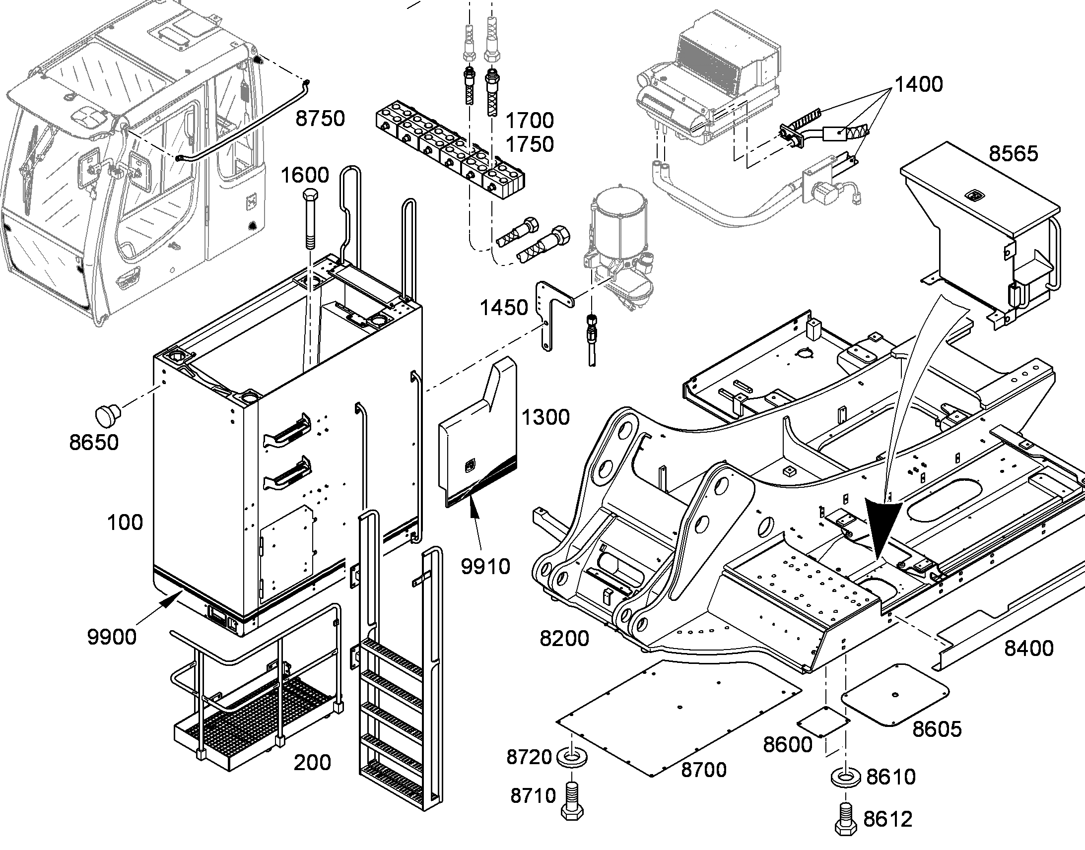 ПЛАТФ.- НЕПОДВИЖНОЕ ВОЗВЫШЕНИЕ 10377540 LIEBHERR