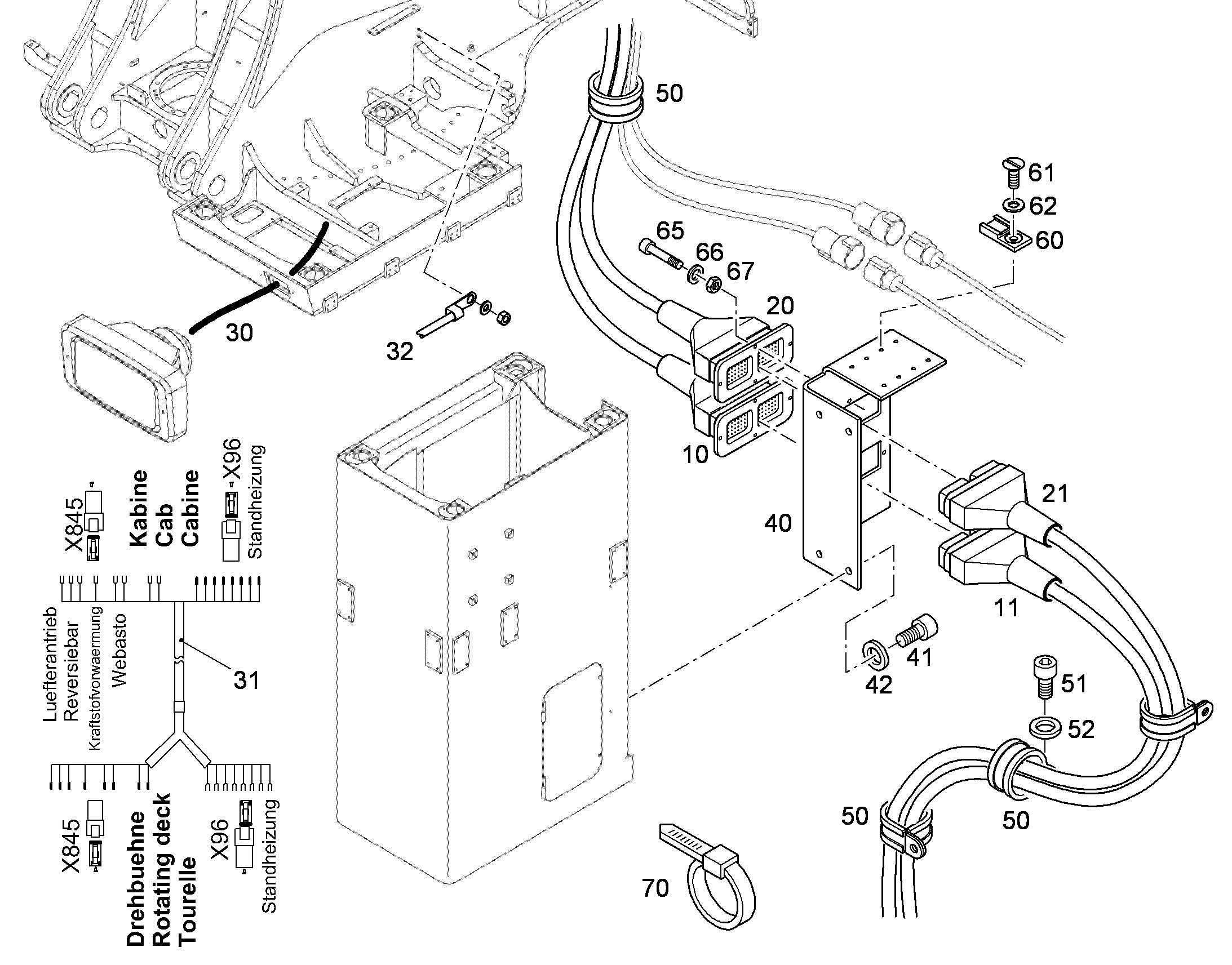 УДЛИНЕНИЕ, КОМПЛЕКТ КАБЕЛЕЙ X845 10373937 LIEBHERR