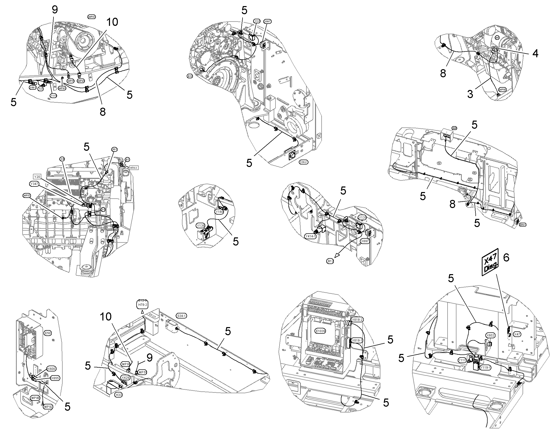 ЖГУТ КАБЕЛЕЙ ДВИГАТЕЛЬ 10083442 LIEBHERR