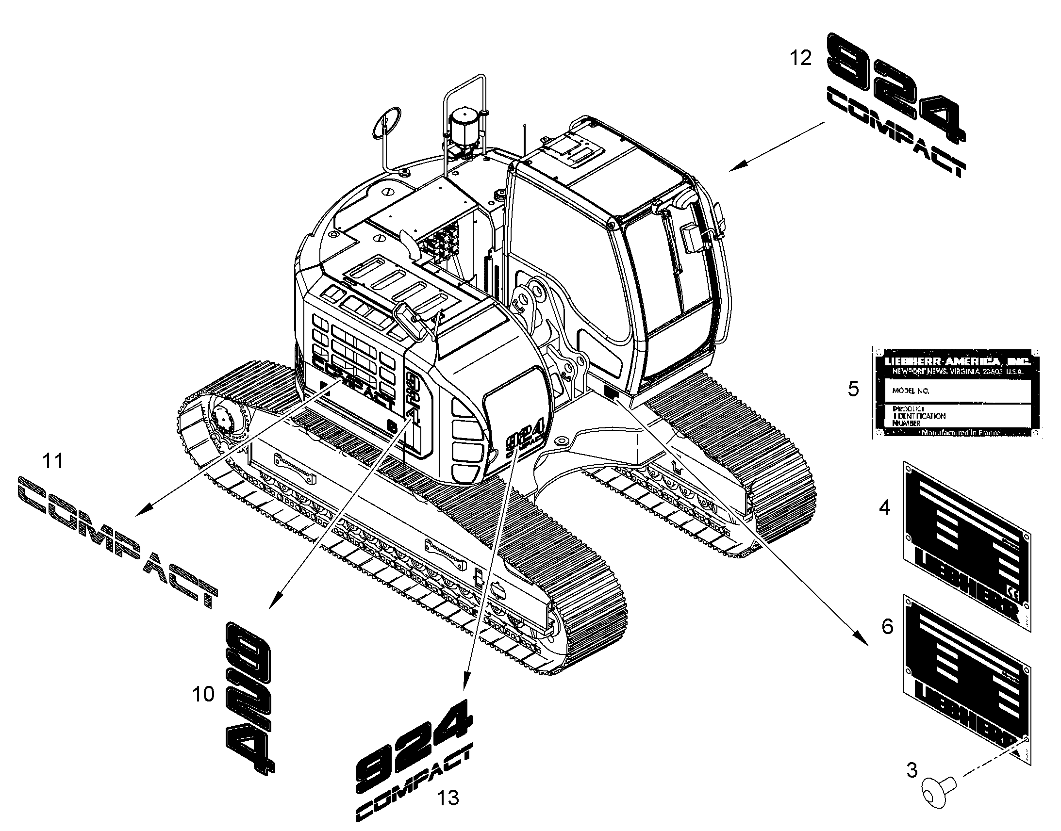 НАКЛЕЙКА 10372935 LIEBHERR